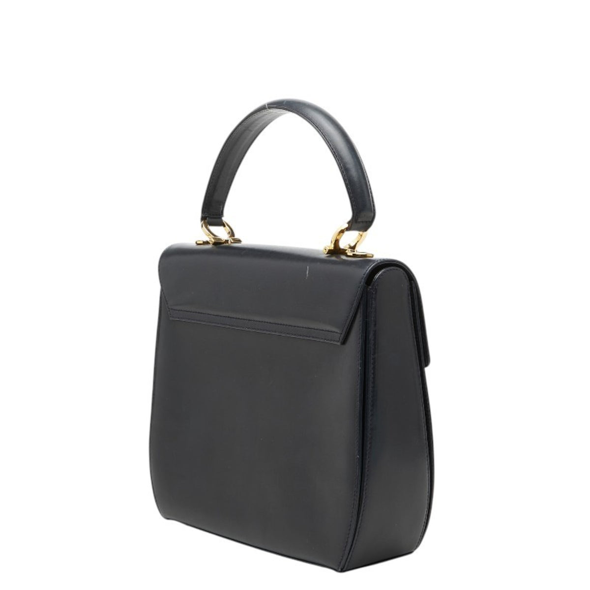 Salvatore Ferragamo Navy Leather Handbag Shoulder Bag (Pre-Owned)