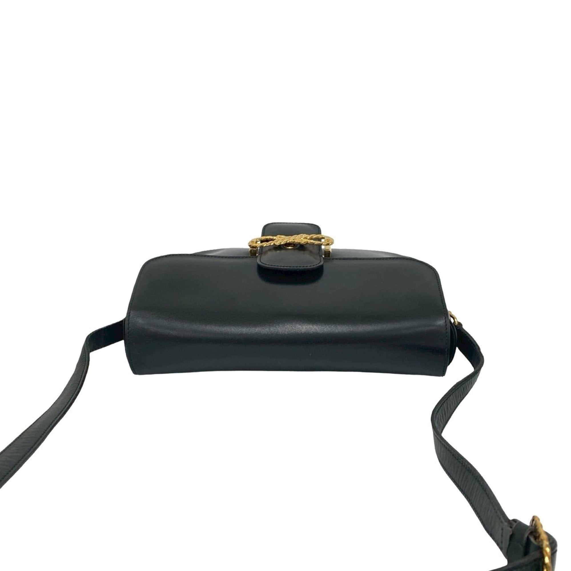 Celine Black Leather Pochette Shoulder Bag (Pre-Owned)