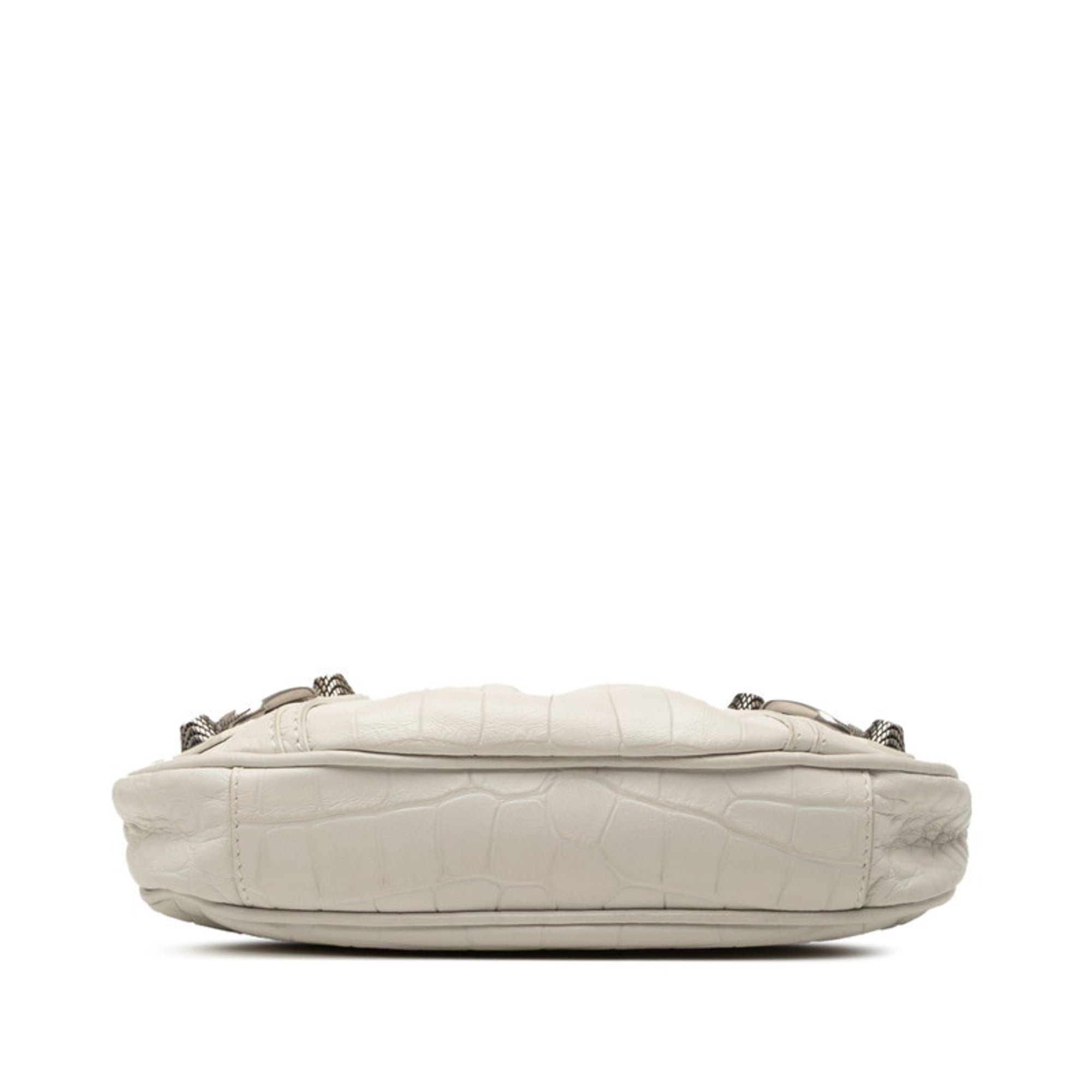 Balenciaga White Leather Handbag Shoulder Bag (Pre-Owned)