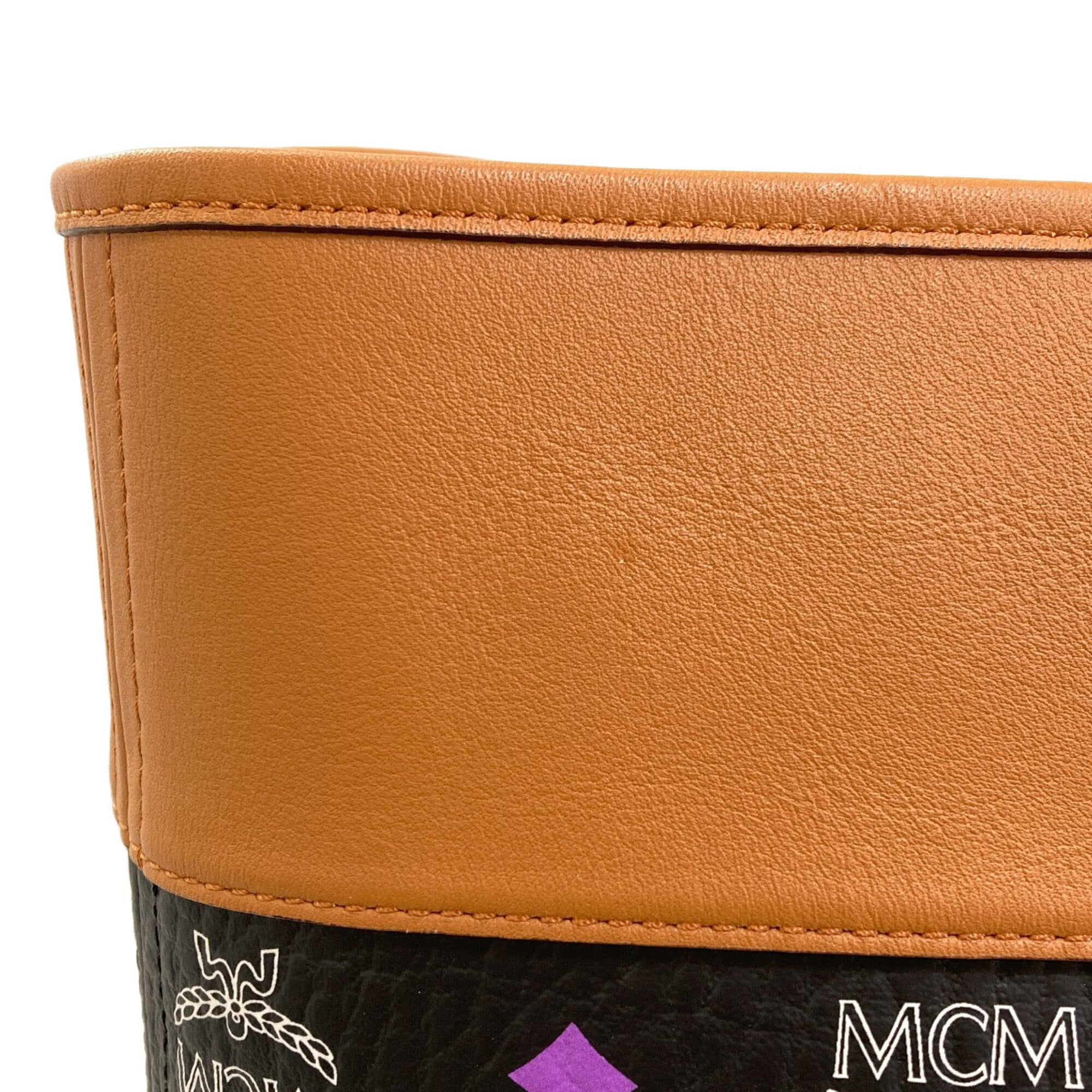 Mcm Black Brown Leather Tote Bag (Pre-Owned)