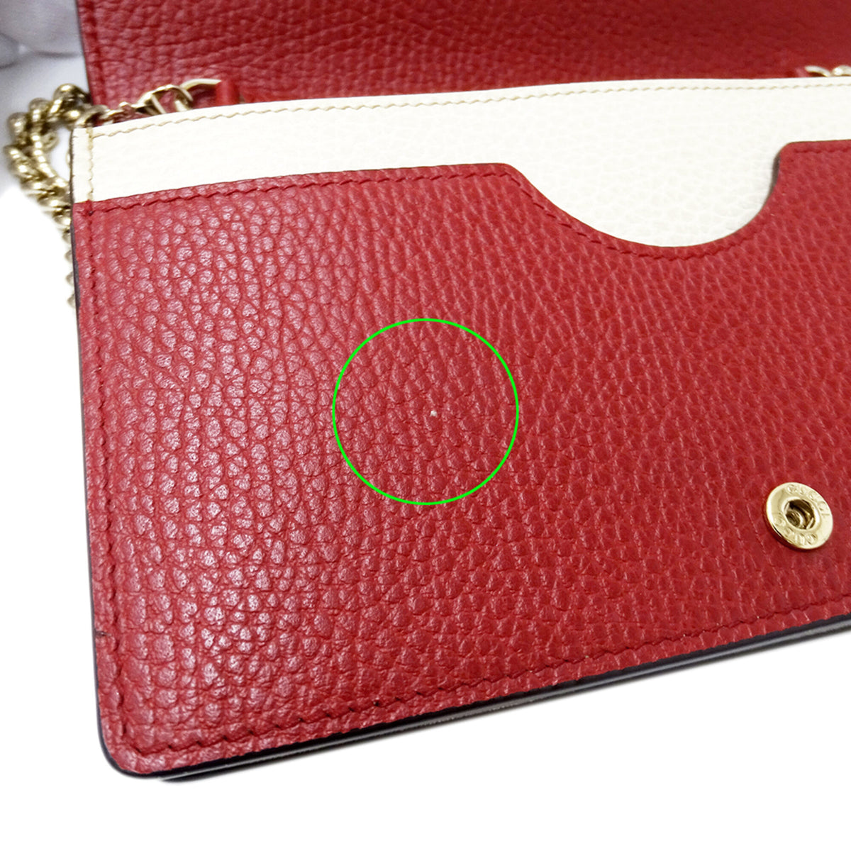 Gucci Navy Leather Chain/Shoulder Wallet (Pre-Owned)