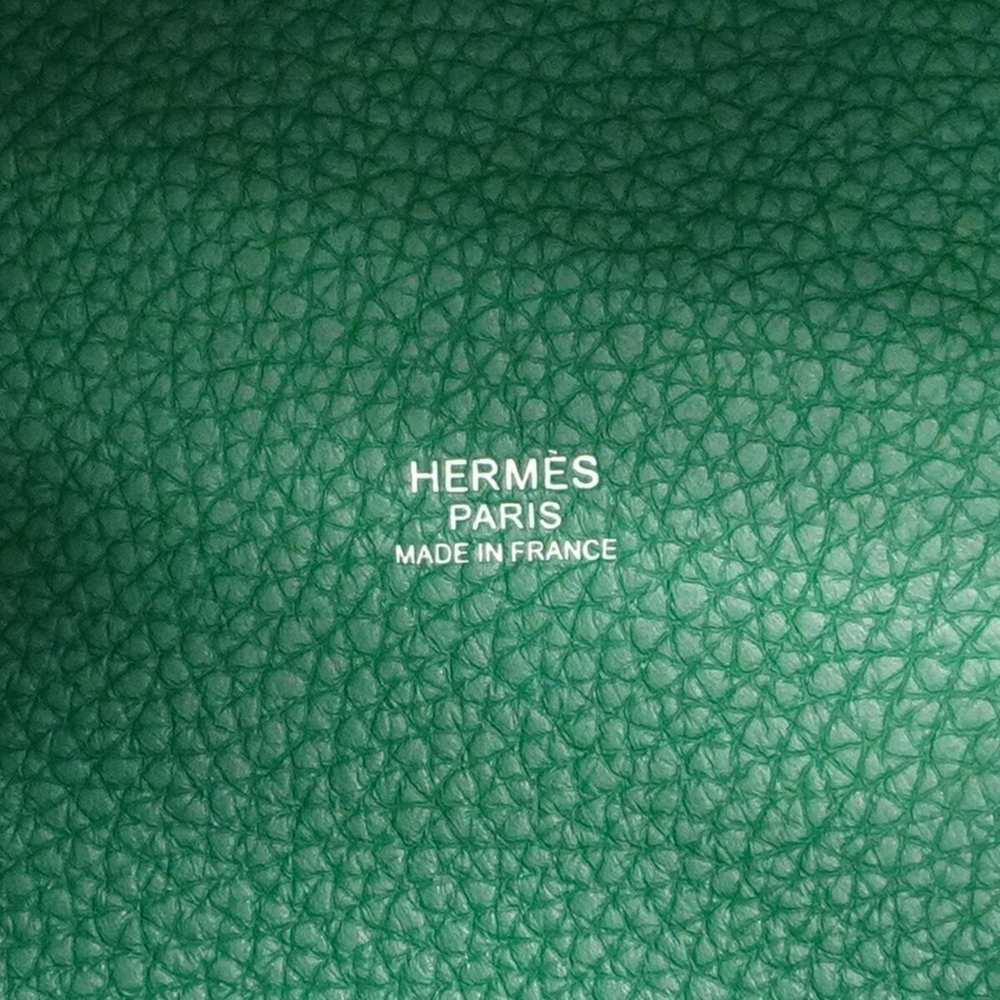 Hermes Green Taurillon Clemence Leather Handbag (Pre-Owned)