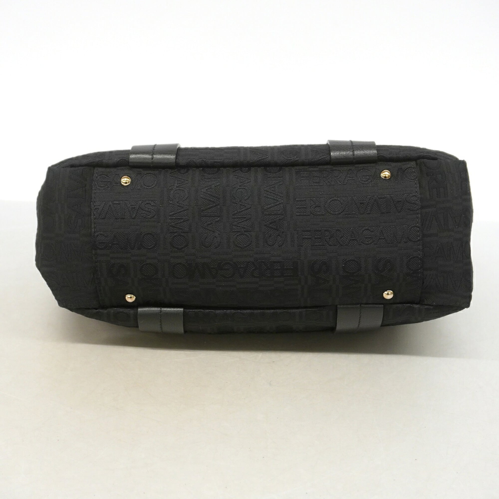 Salvatore Ferragamo Black Canvas Tote Bag (Pre-Owned)
