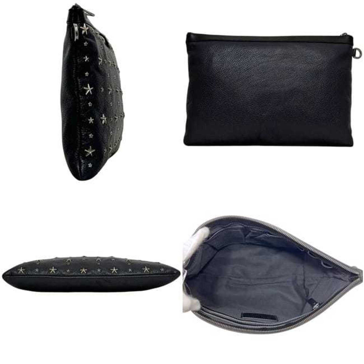 Jimmy Choo Black Leather Clutch Bag (Pre-Owned)