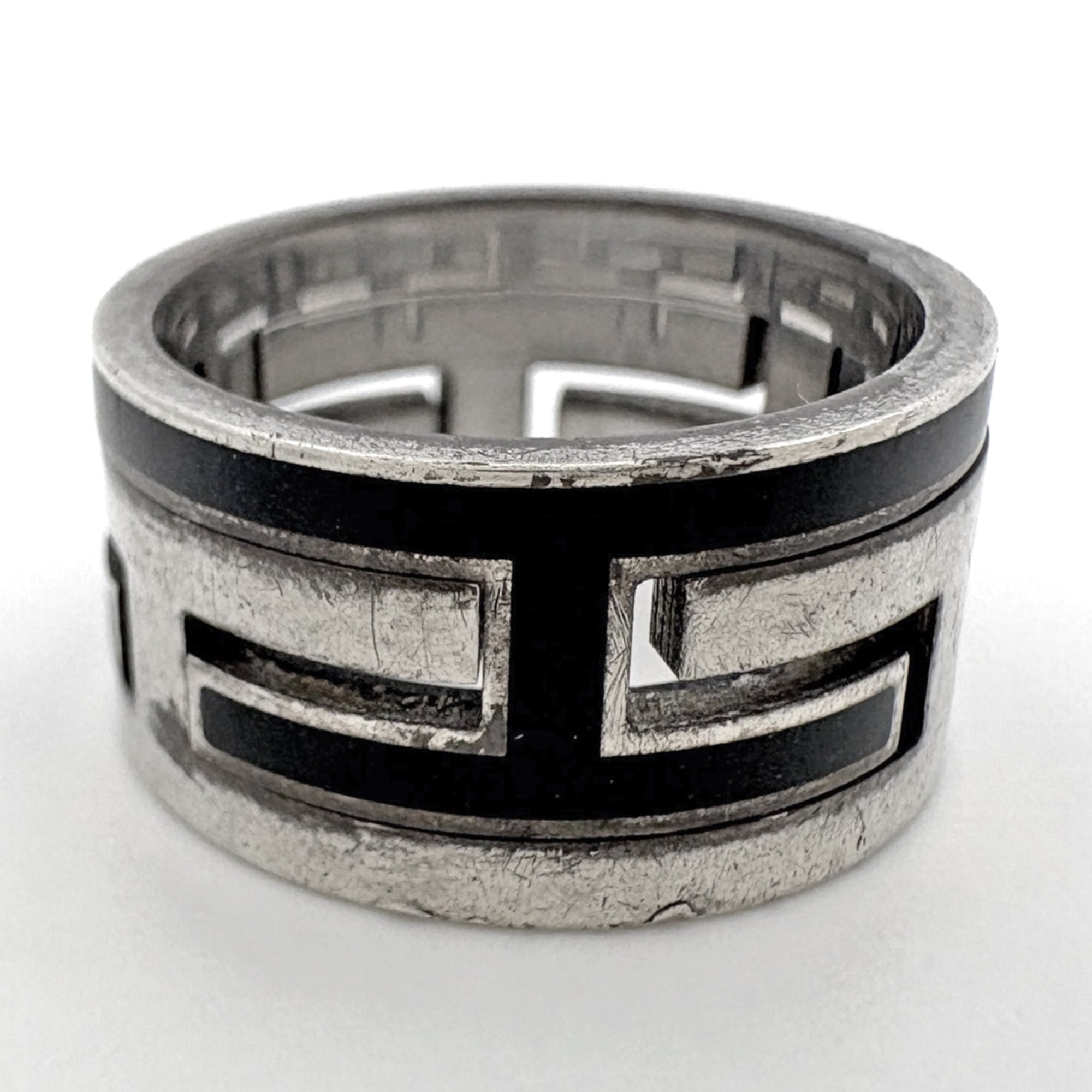 Hermes Silver Silver 925 Band Ring (Pre-Owned)
