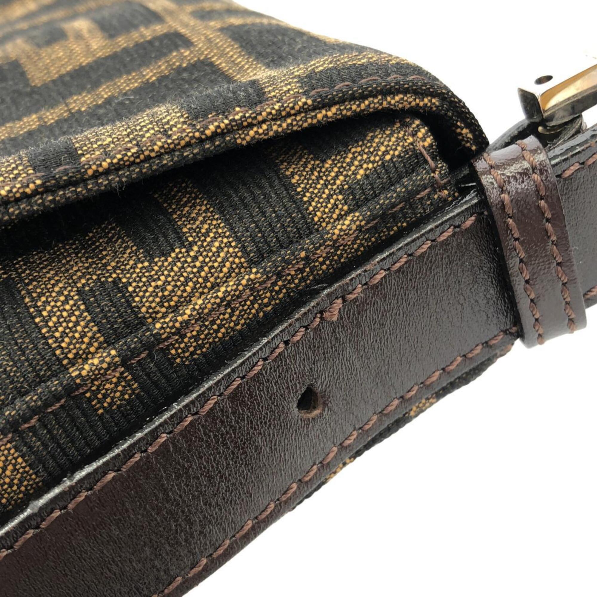 Fendi Brown Canvas Shoulder Bag (Pre-Owned)