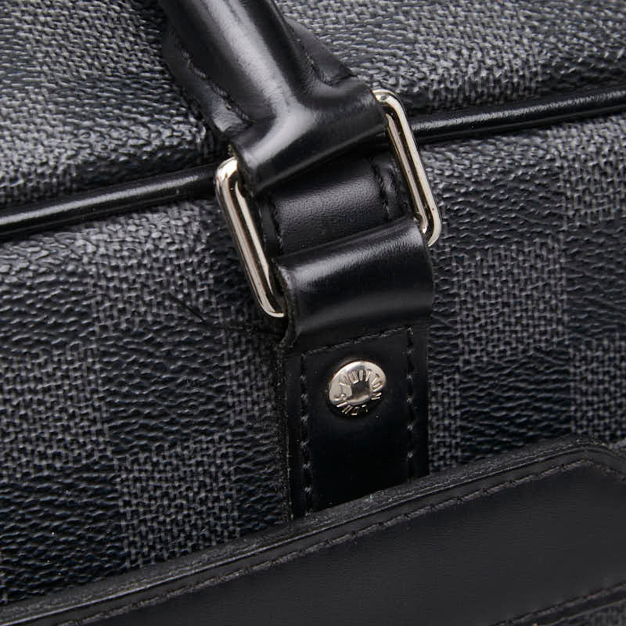 Louis Vuitton Black Gray Pvc Leather Briefcase (Pre-Owned)
