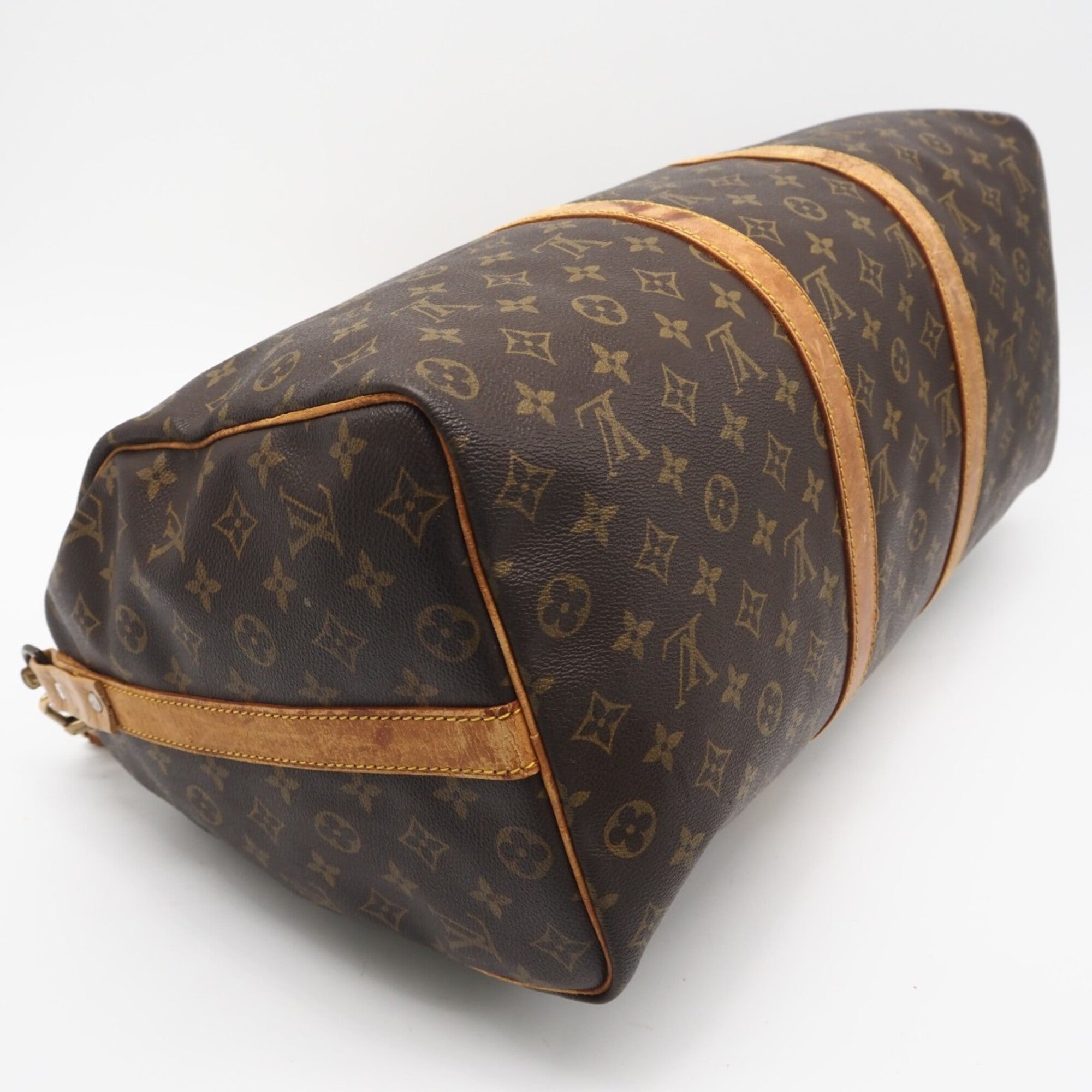 Louis Vuitton Brown Coated Canvas Leather Boston Bag (Pre-Owned)