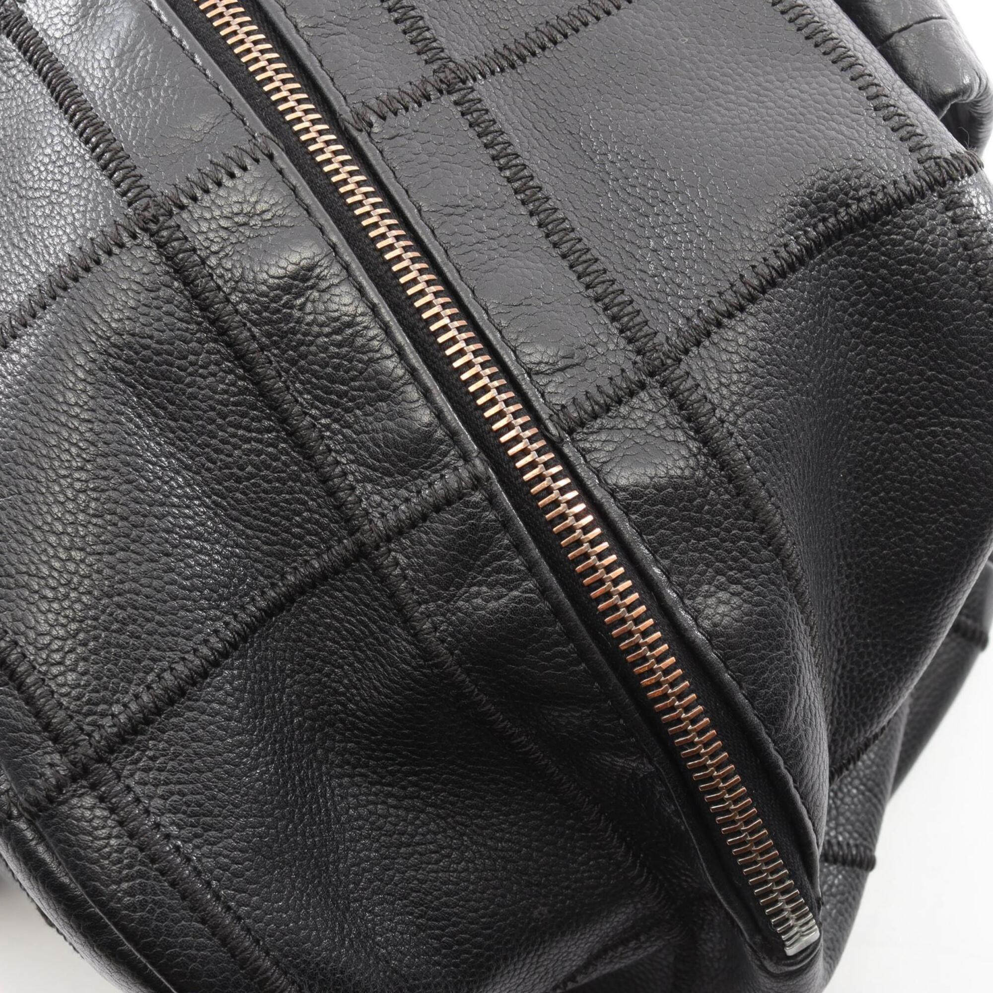 Chanel Chocolate Bar Black Grained Calfskin Handbag (Pre-Owned)