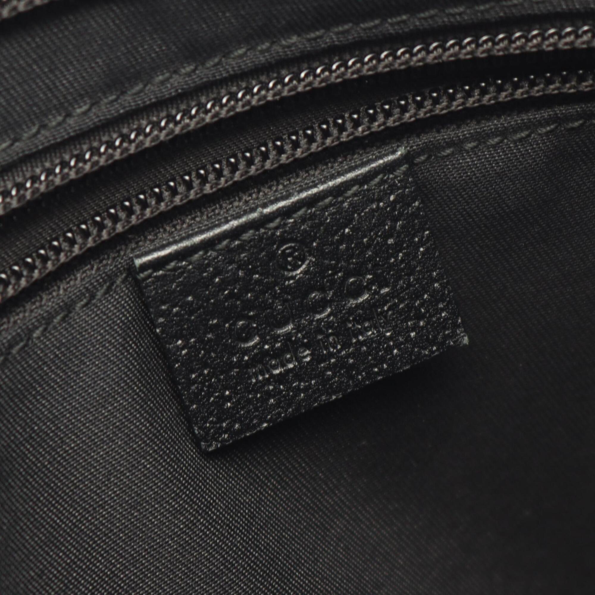 Gucci Black Canvas Leather Handbag Shoulder Bag (Pre-Owned)