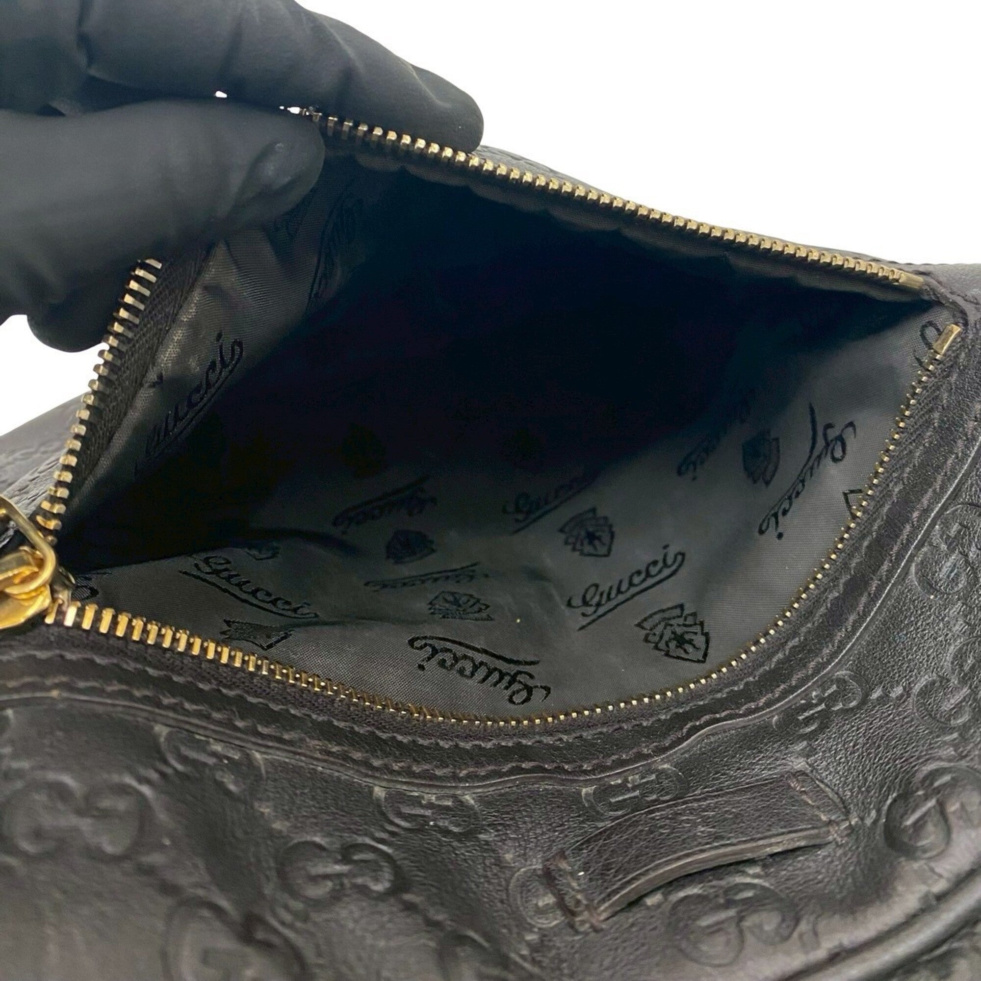 Gucci Brown Leather Pochette Shoulder Bag (Pre-Owned)
