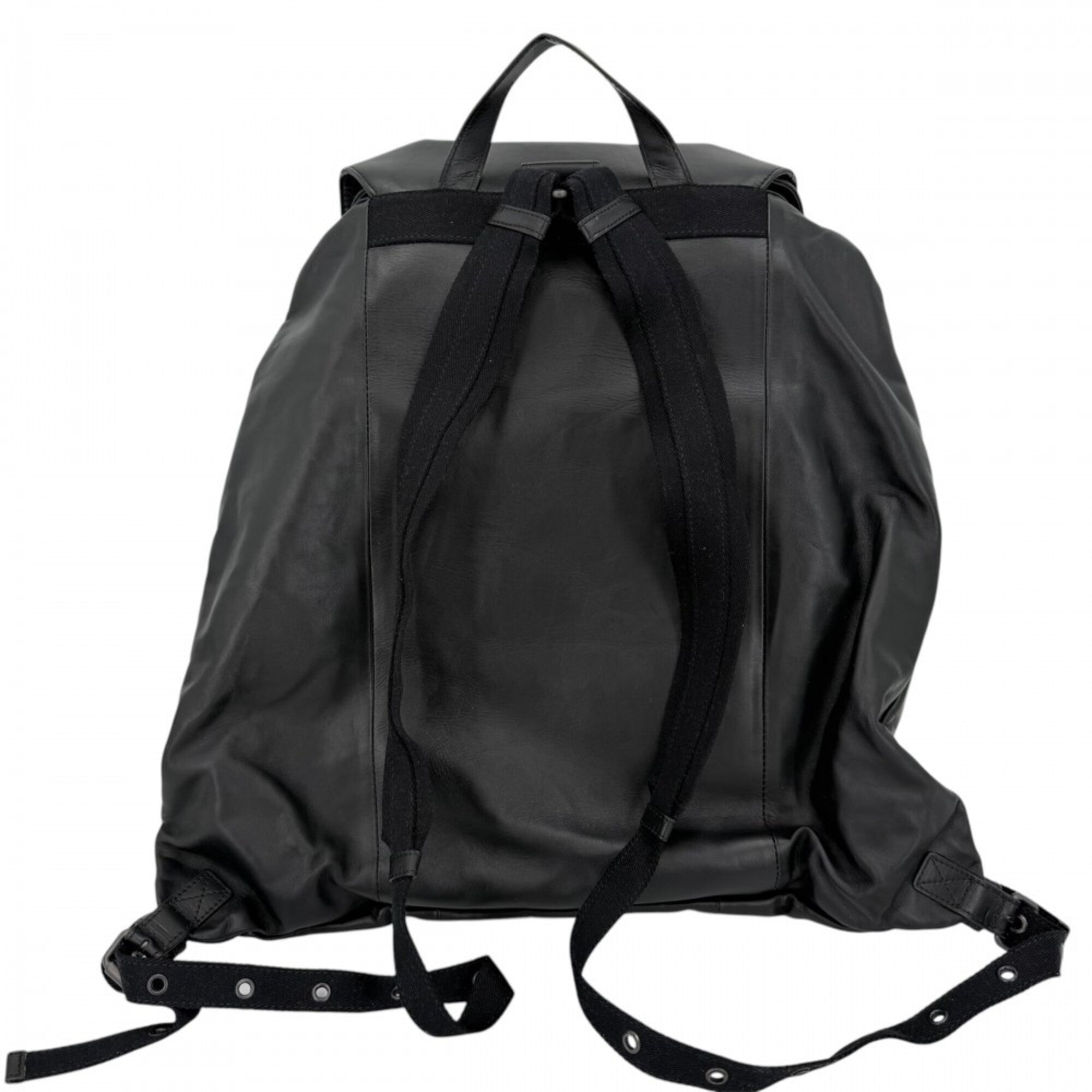 Bottega Veneta Intrecciato Black Leather Backpack (Pre-Owned)