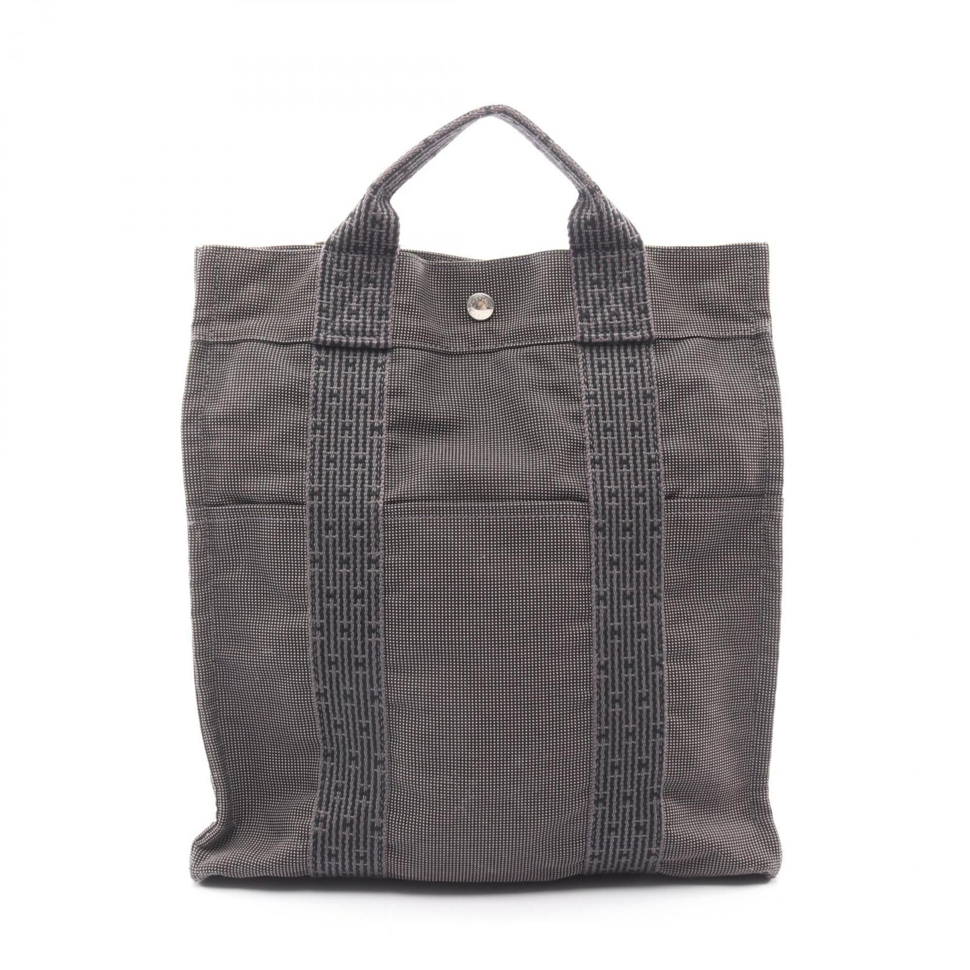 Hermes Gray Nylon Canvas Canvas Backpack Handbag (Pre-Owned)