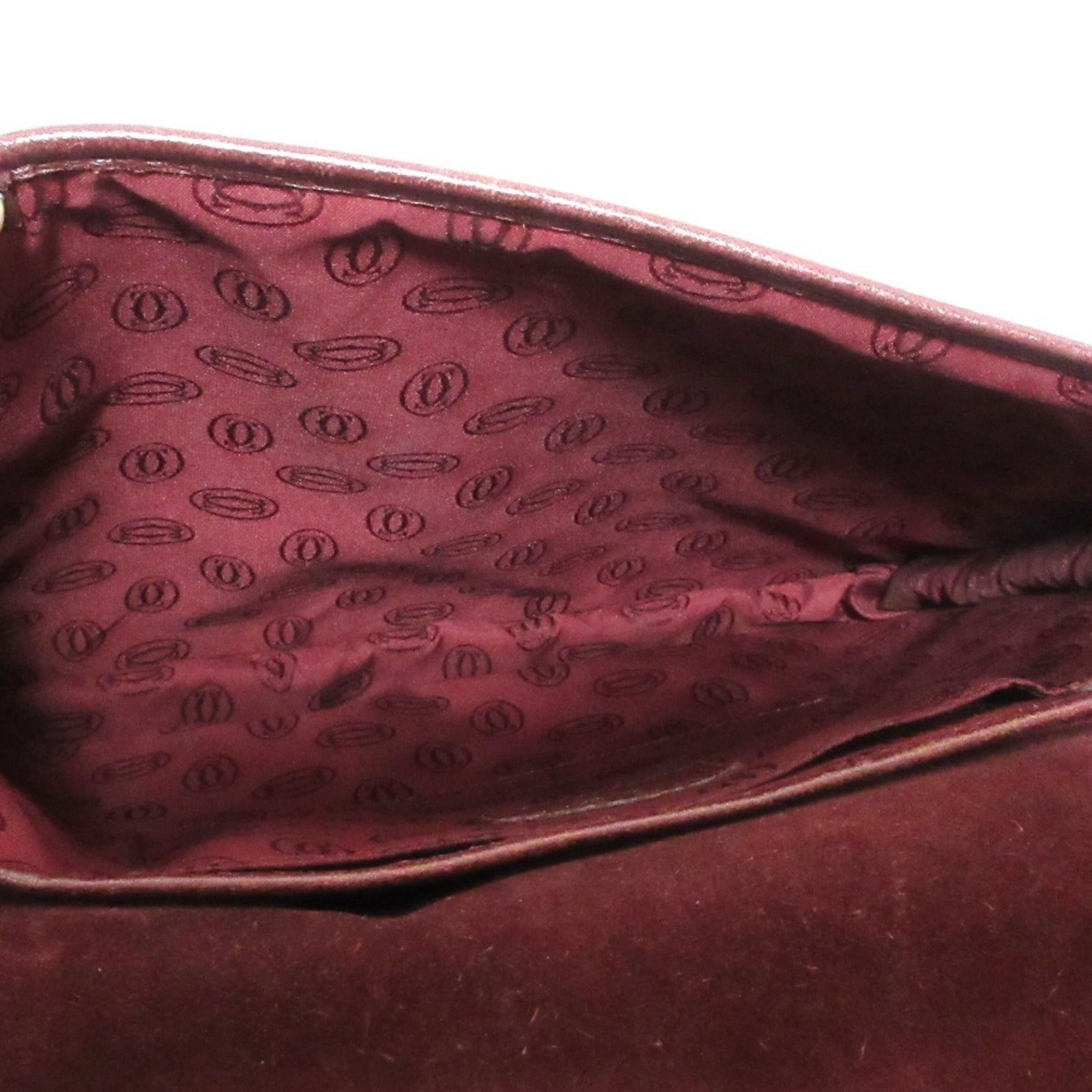 Cartier Bordeaux Leather Shoulder Bag (Pre-Owned)