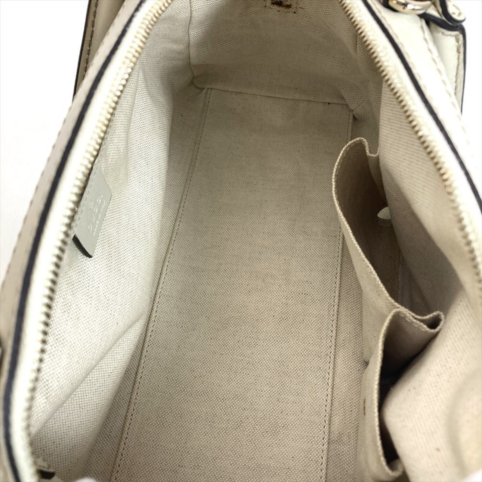 Gucci Beige Gg Leather Boston Bag Handbag (Pre-Owned)