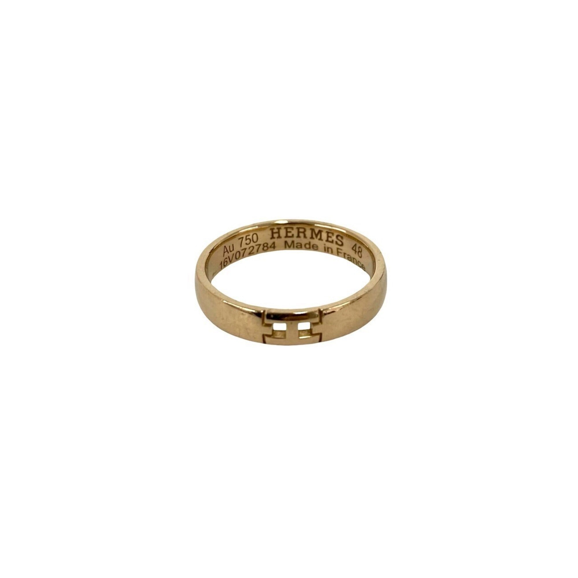 Hermes Gold Pink Gold (18K) Band Ring (Pre-Owned)