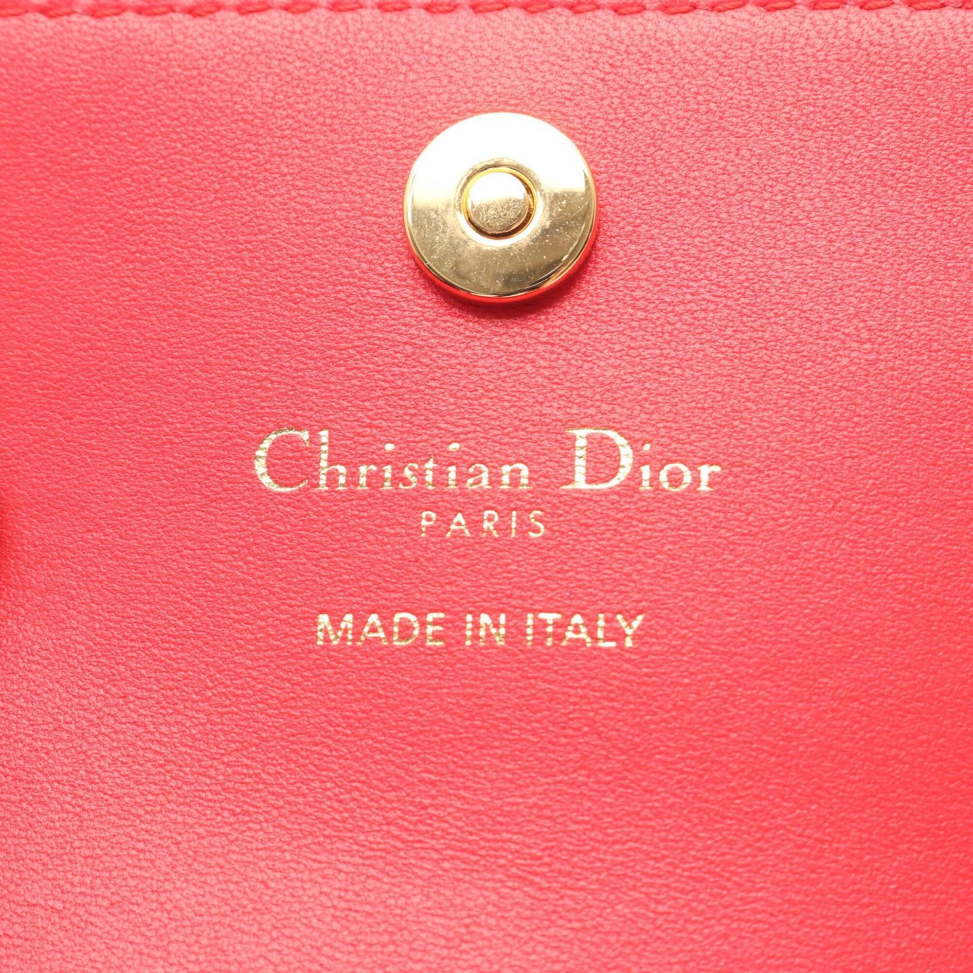 Christian Dior Red Color Leather Coin Purse/Coin Case (Pre-Owned)