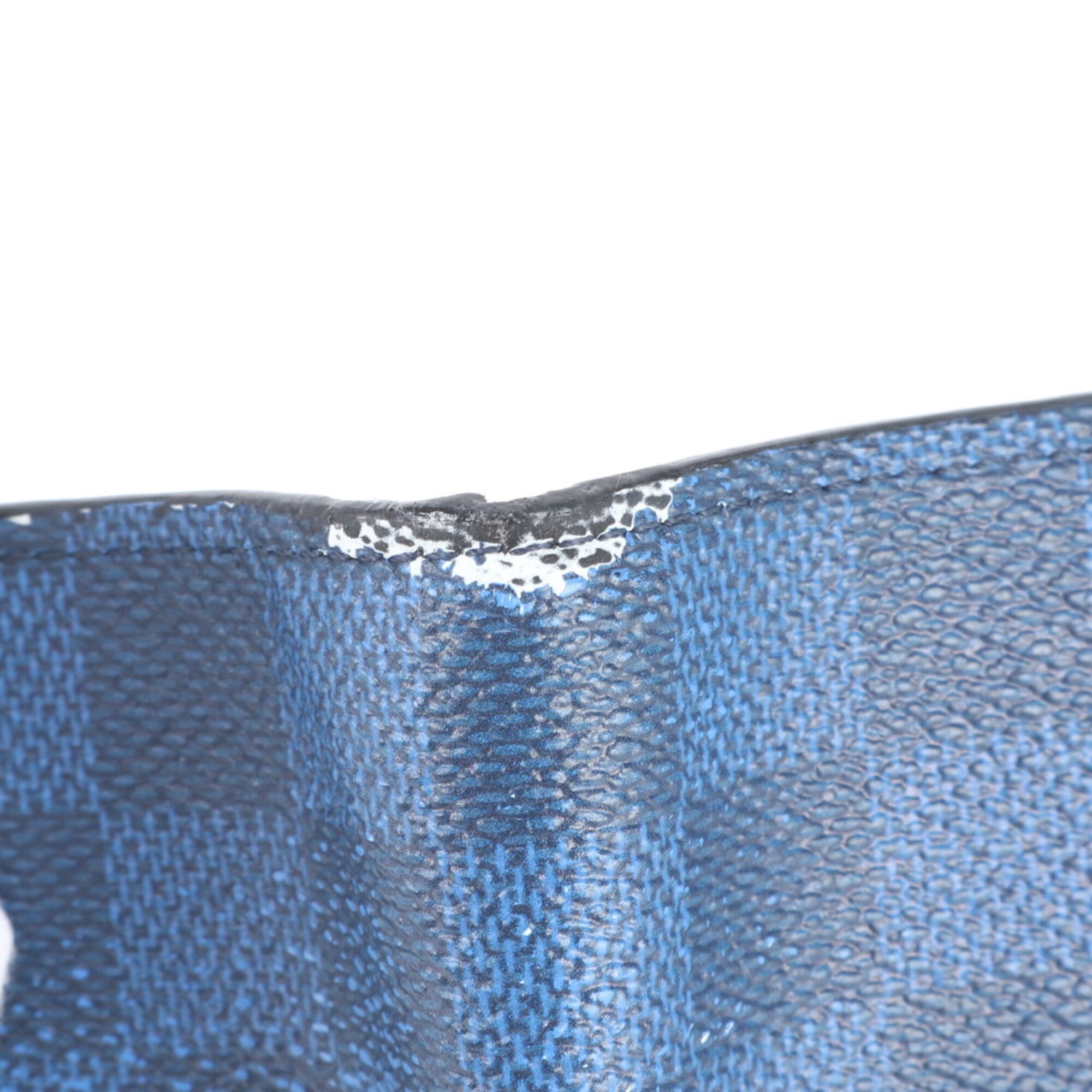 Louis Vuitton Blue Coated Canvas Leather Wallet (Bi-Fold) (Pre-Owned)
