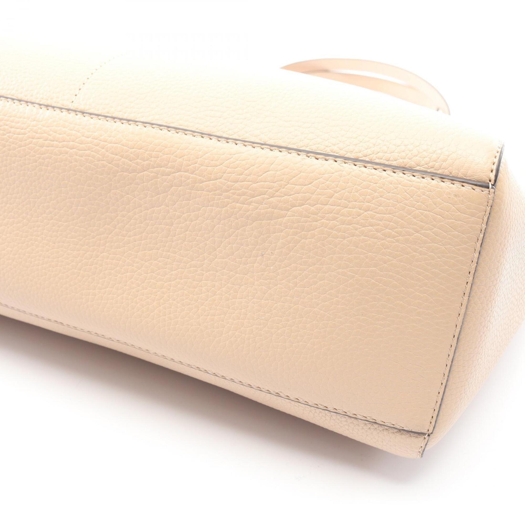 Michael Kors Beige Leather Handbag Tote Bag Weekend Bag (Pre-Owned)