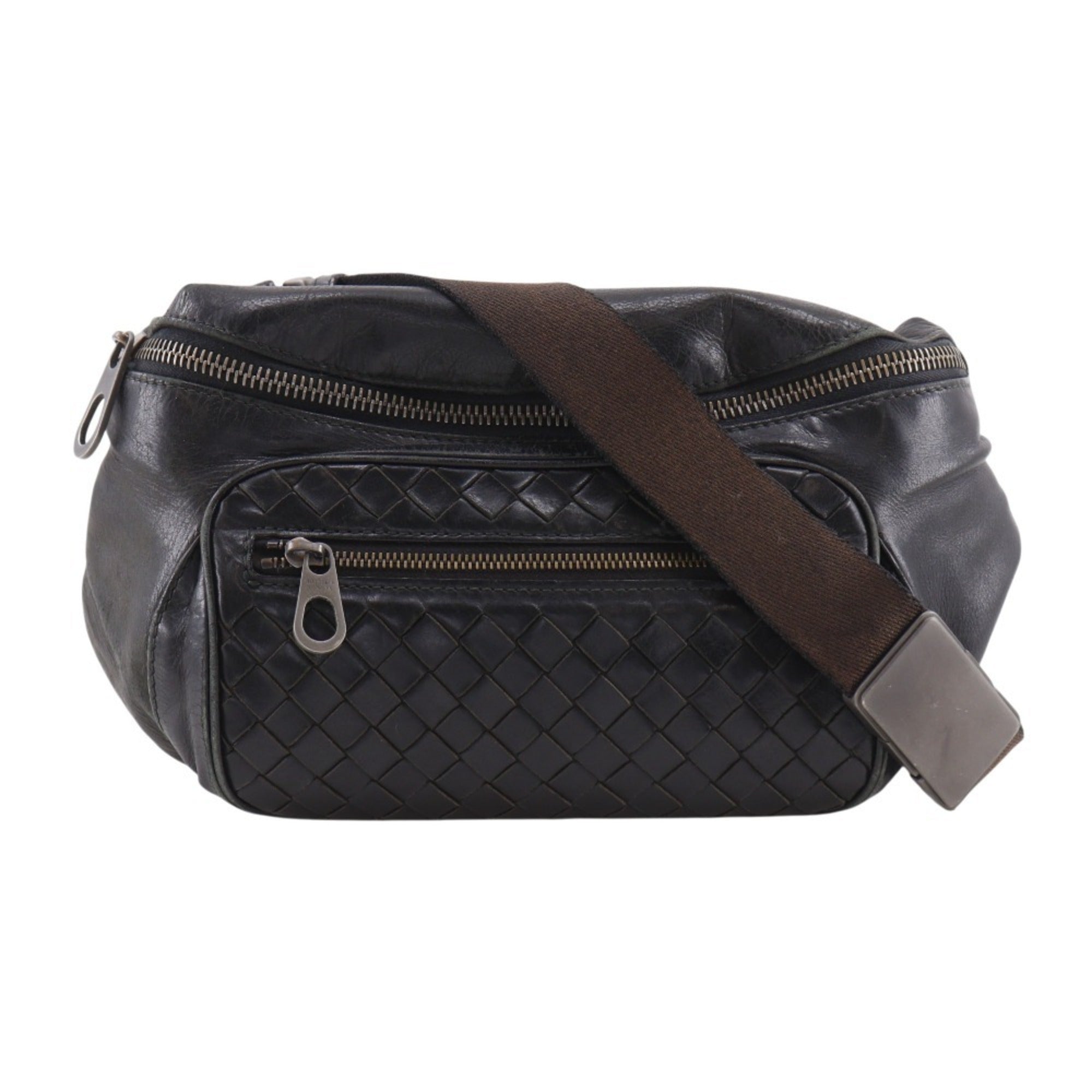 Bottega Veneta Black Leather Shoulder Bag Sling Bag (Pre-Owned)
