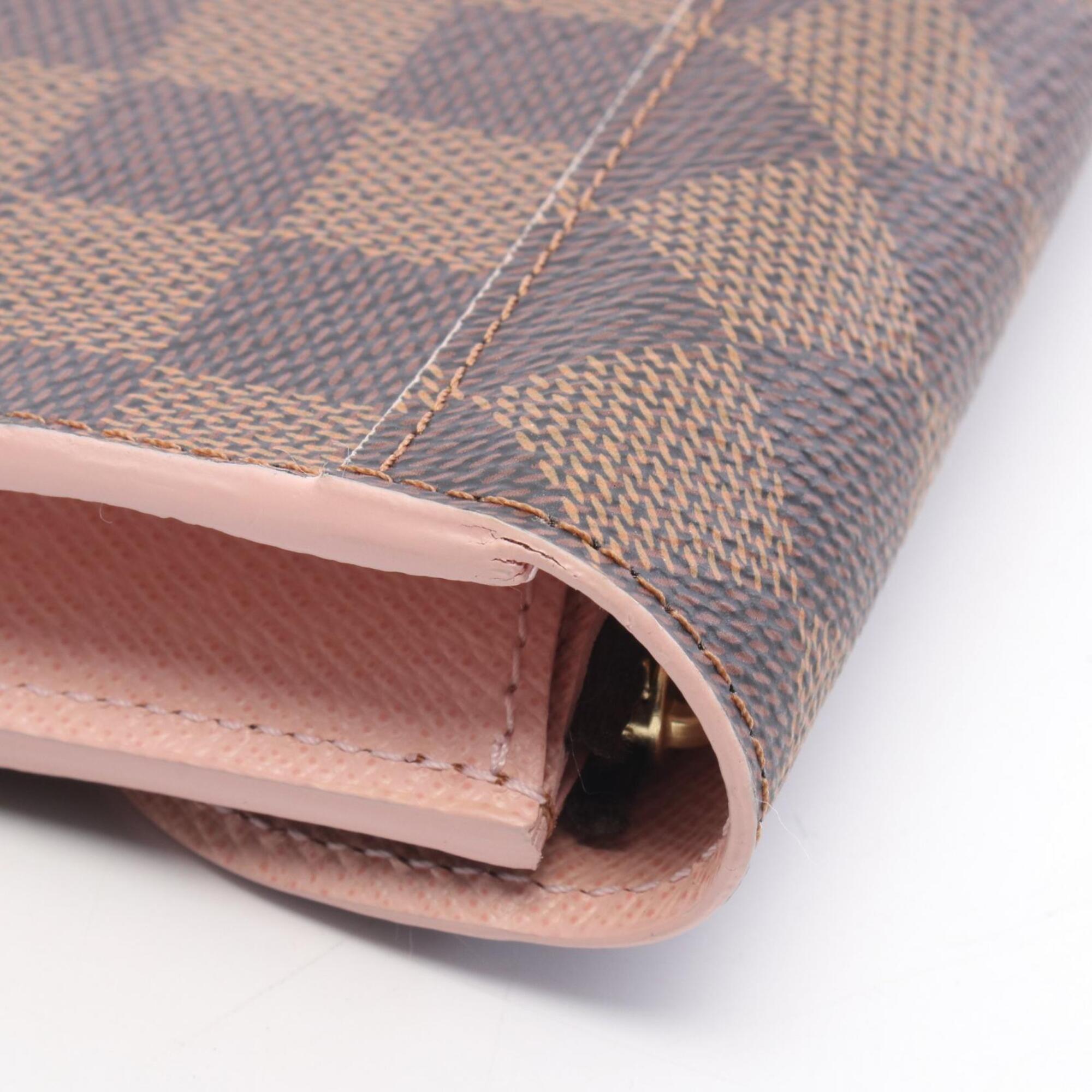 Louis Vuitton Brown Damier Canvas Rose Ballerine Coated Canvas Long Wallet (Bi-Fold) (Pre-Owned)