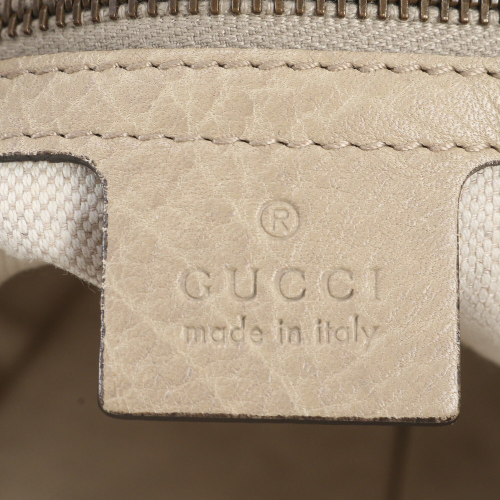 Gucci Miss Gg Beige Leather Handbag Shoulder Bag (Pre-Owned)