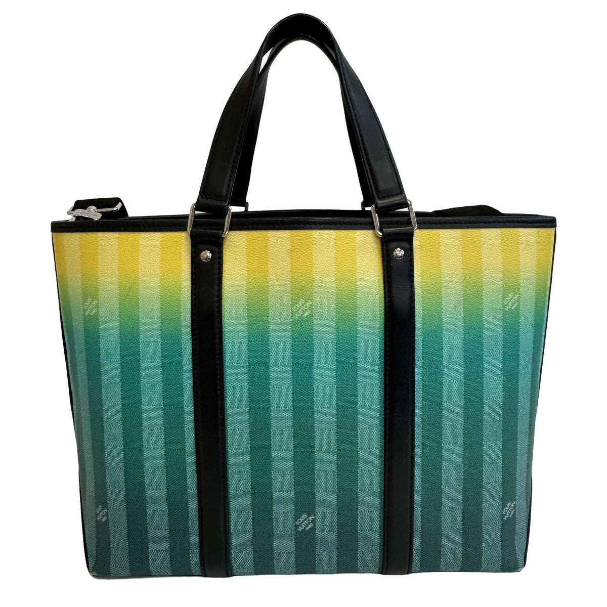 Louis Vuitton Damier Green Leather Shoulder Bag Tote Bag (Pre-Owned)