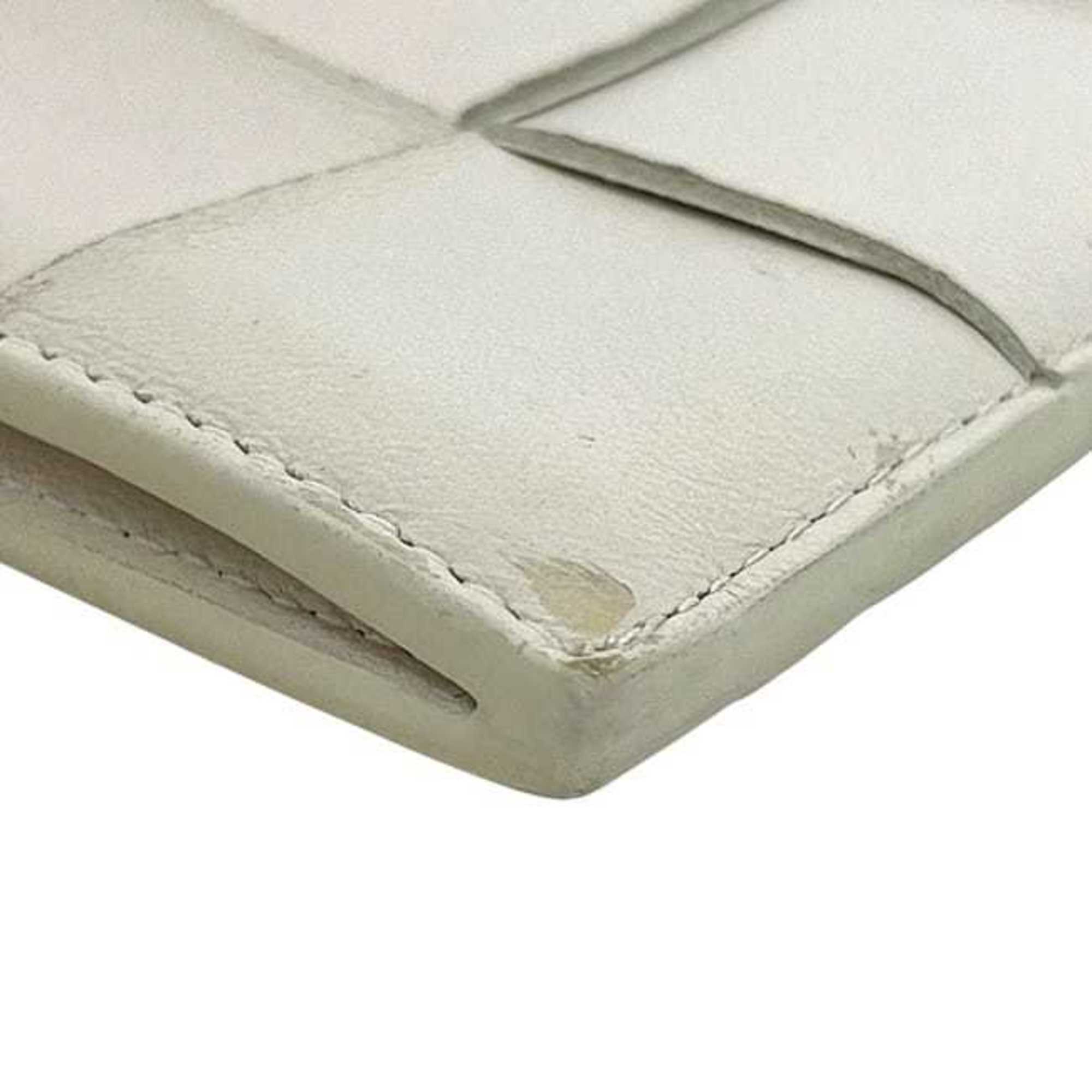 Bottega Veneta White Leather Coin Purse/Coin Case (Pre-Owned)