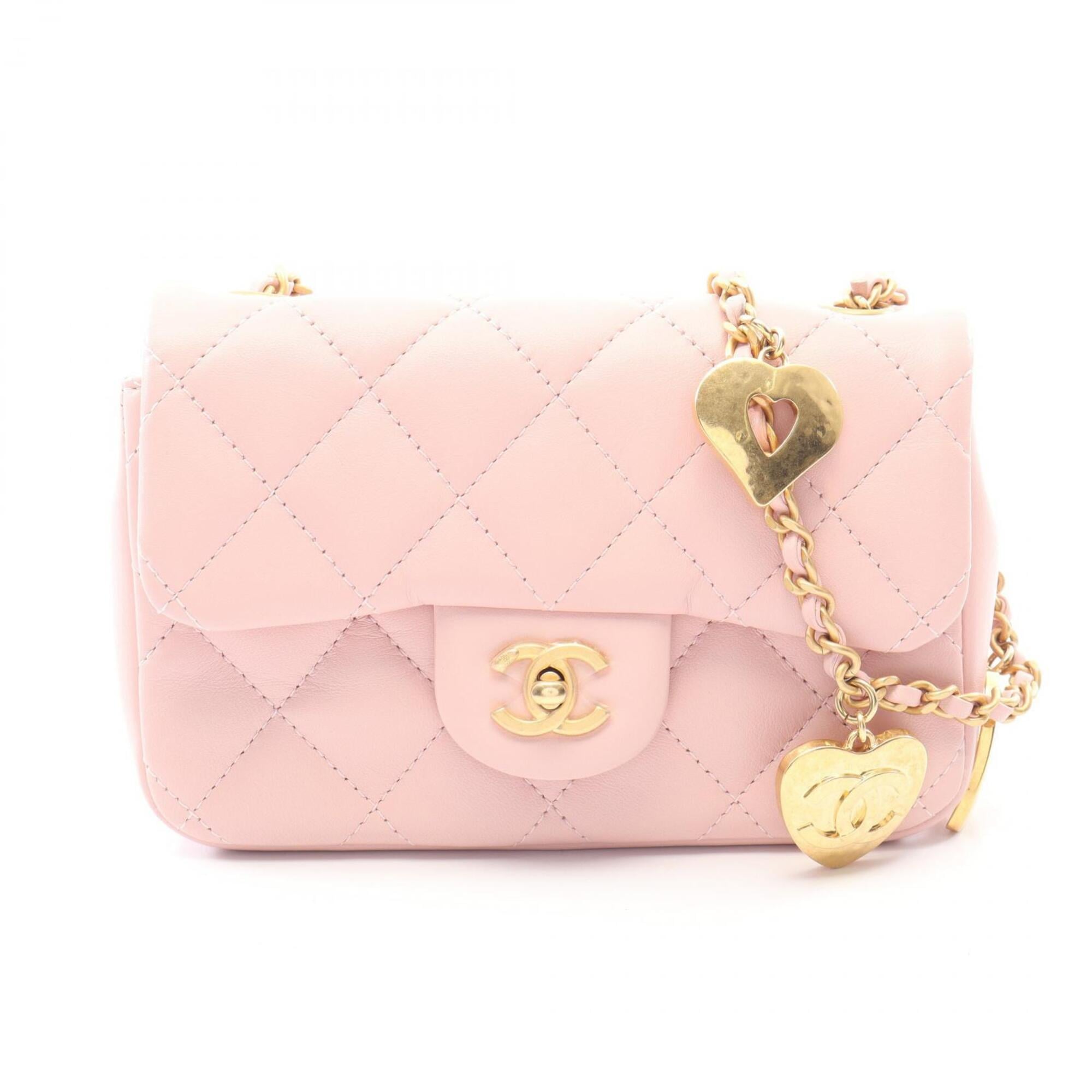 Chanel Pink Leather Handbag Shoulder Bag (Pre-Owned)