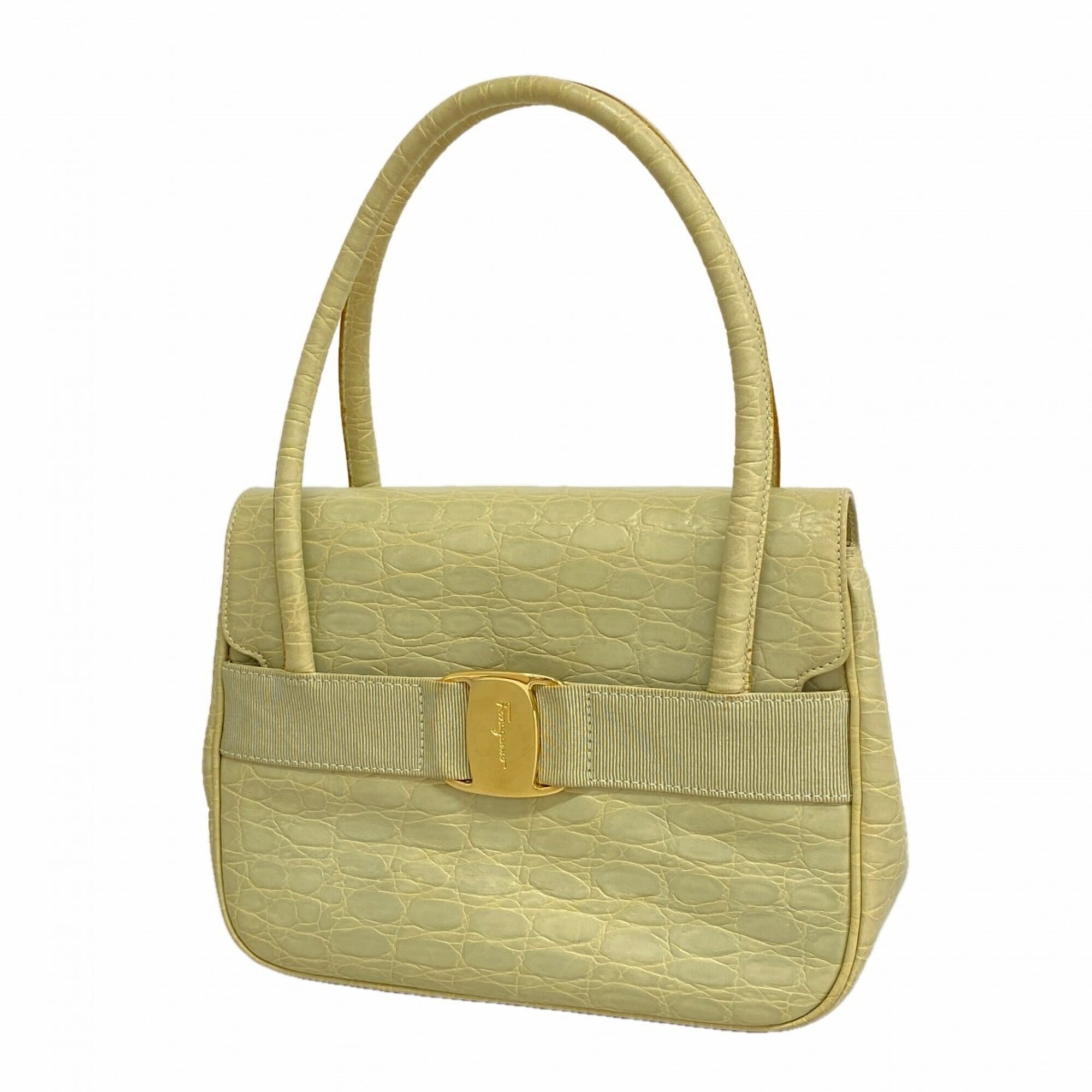 Salvatore Ferragamo Light Green Leather Handbag (Pre-Owned)
