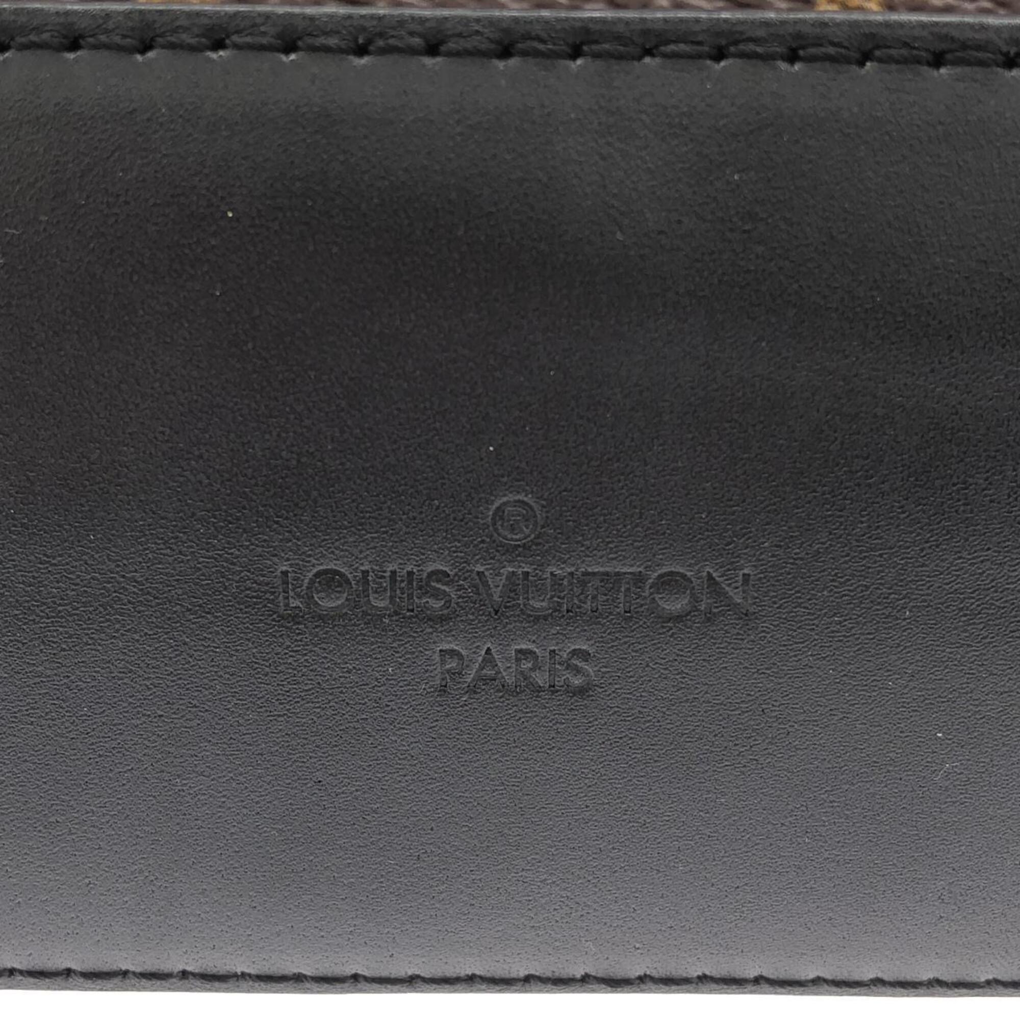 Louis Vuitton Monogram Black Marron Coated Canvas Leather Shoulder Bag (Pre-Owned)