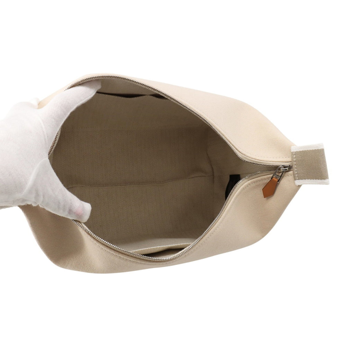 Hermes Natural Canvas Handbag Pouch (Pre-Owned)