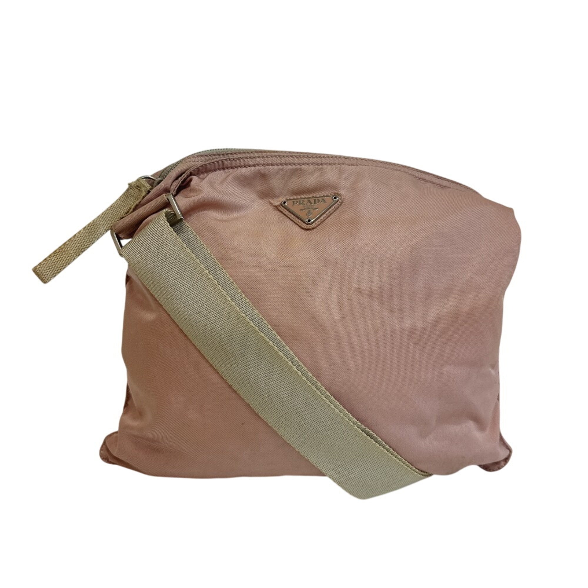 Prada Pink Nylon Pochette Shoulder Bag (Pre-Owned)