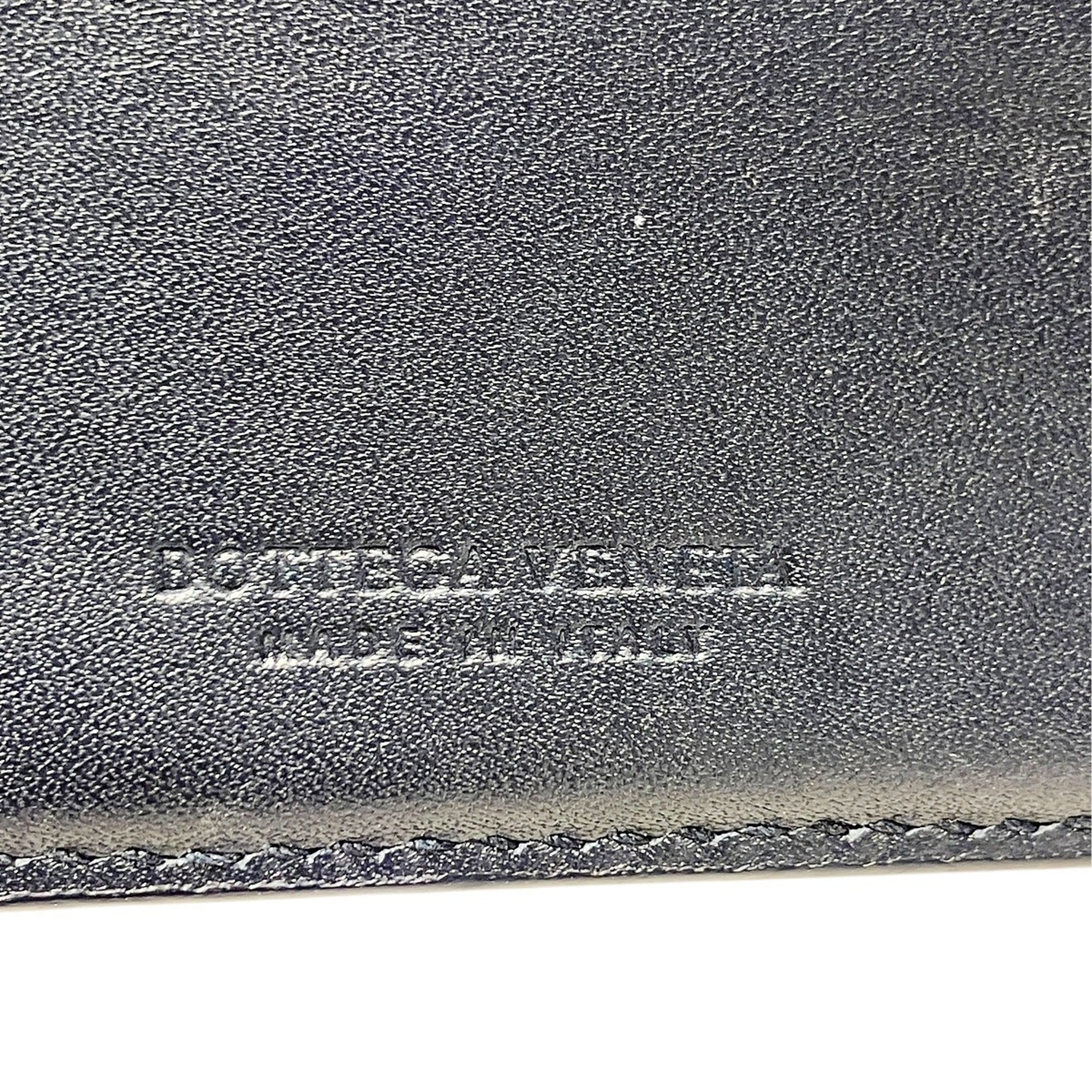 Bottega Veneta Intrecciato Navy Leather Wallet (Bi-Fold) (Pre-Owned)