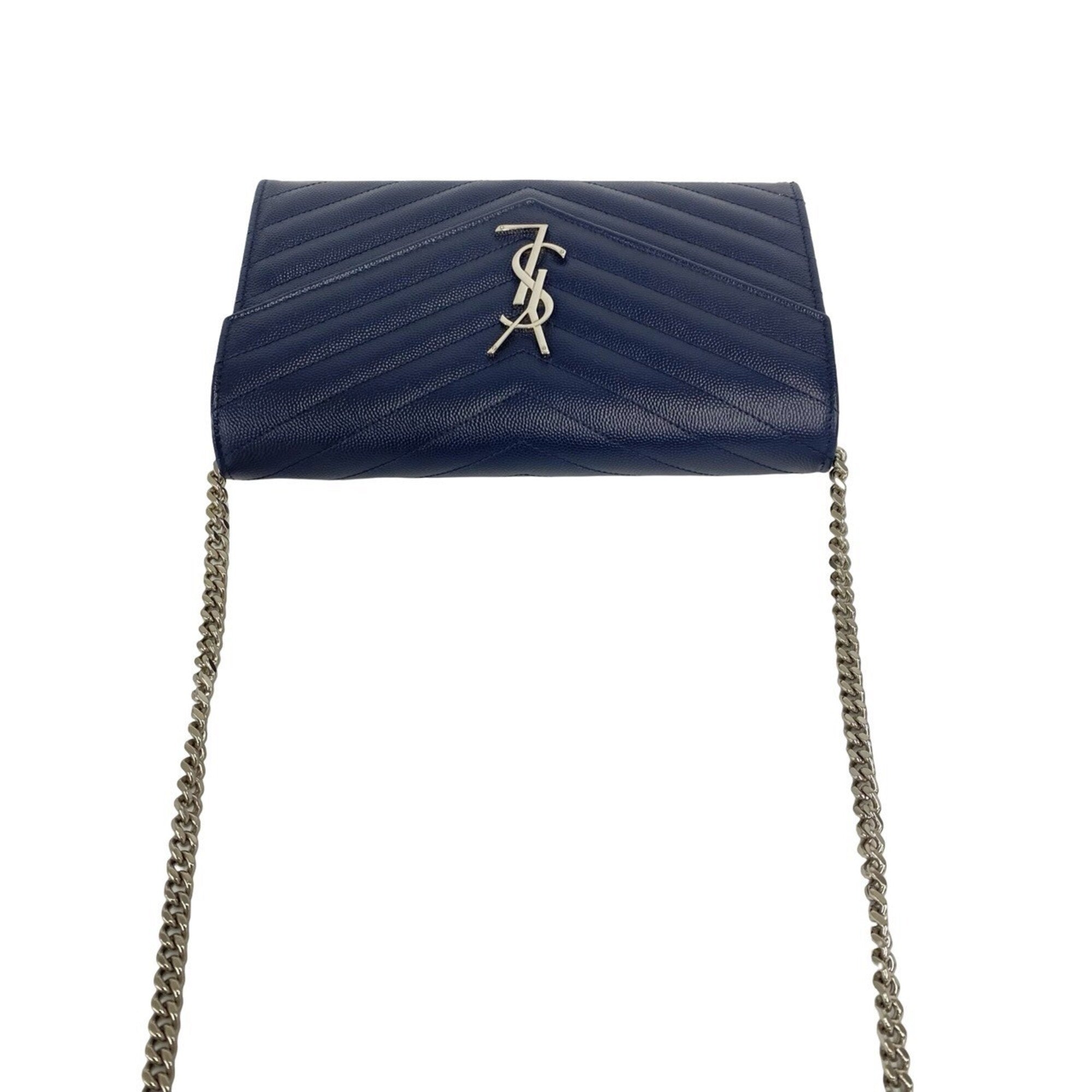Saint Laurent Navy Leather Shoulder Bag (Pre-Owned)