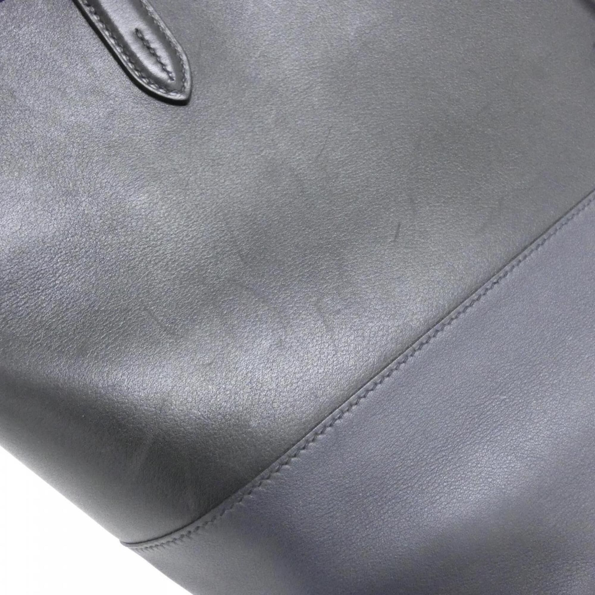 Hermes Black Blue Indigo Evergrain Leather Swift Leather Handbag (Pre-Owned)