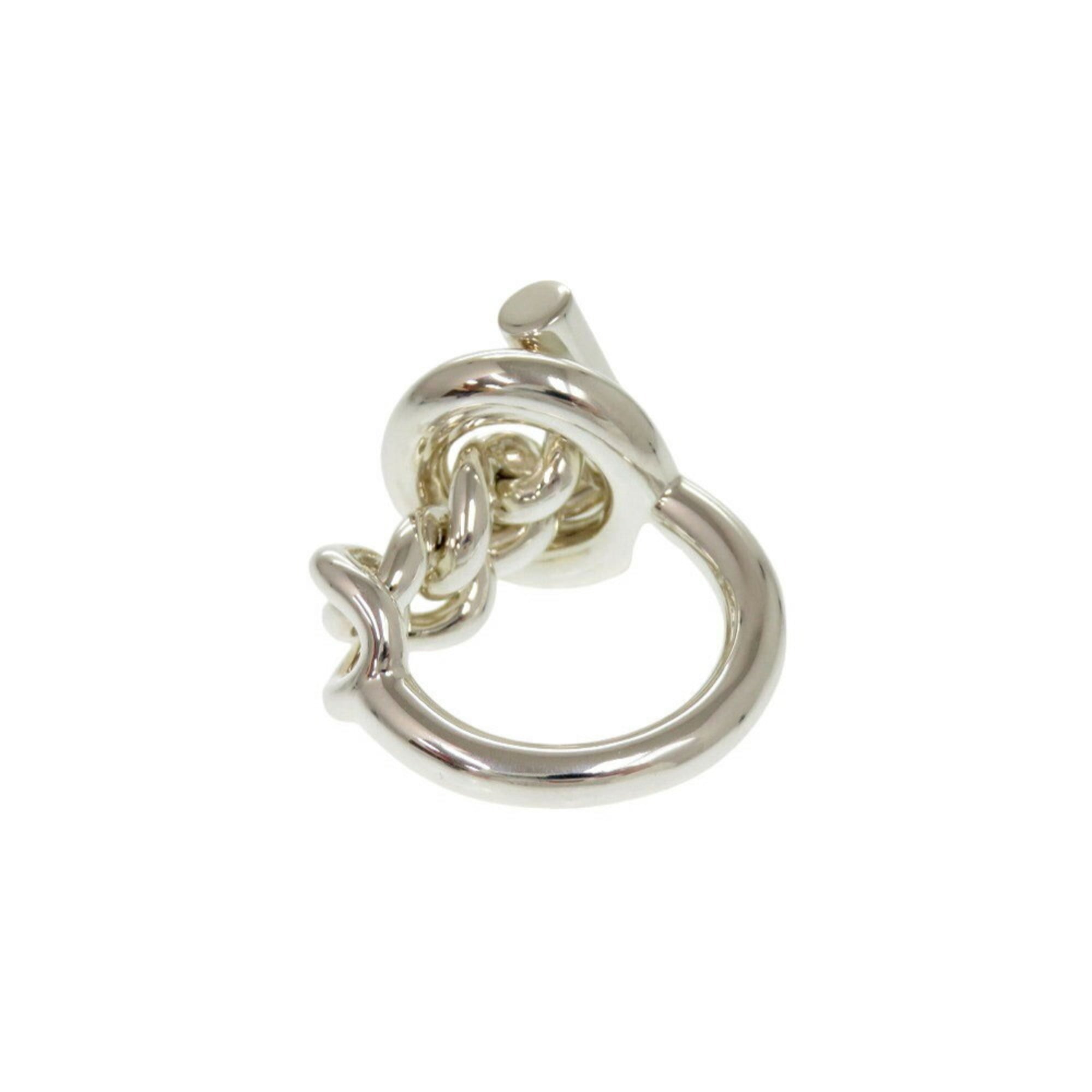 Hermes Silver Silver 925 Band Ring (Pre-Owned)