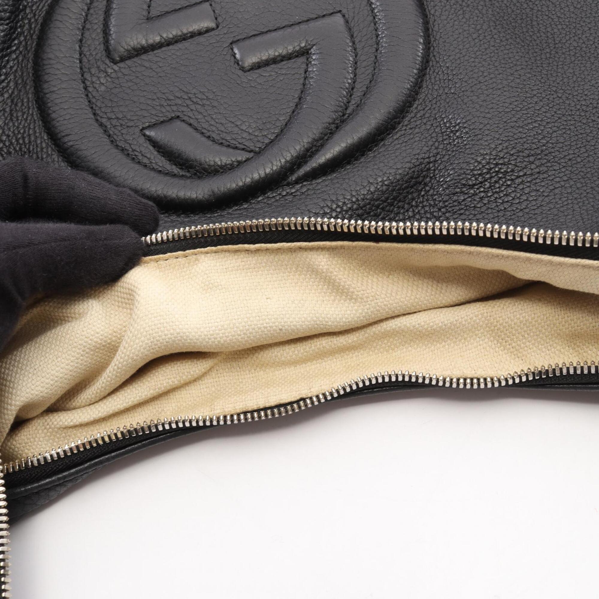 Gucci Black Leather Handbag Shoulder Bag (Pre-Owned)