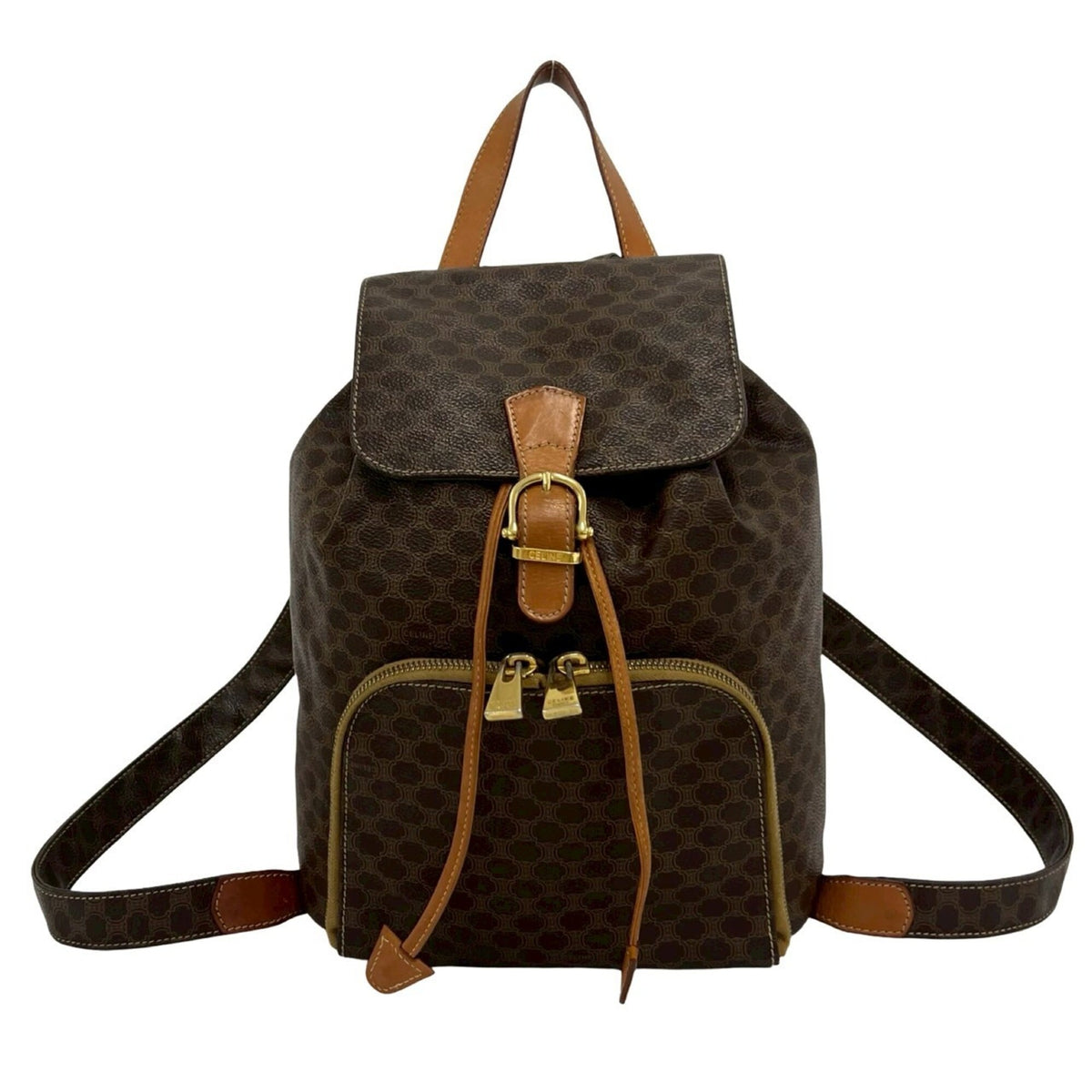 Celine Brown Pvc Leather Backpack (Pre-Owned)
