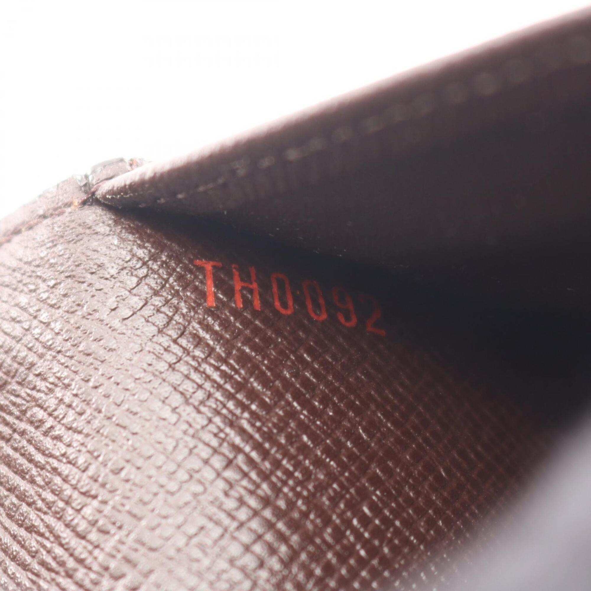 Louis Vuitton Damier Brown Ebene Leather Pvc Long Wallet (Tri-Fold) (Pre-Owned)