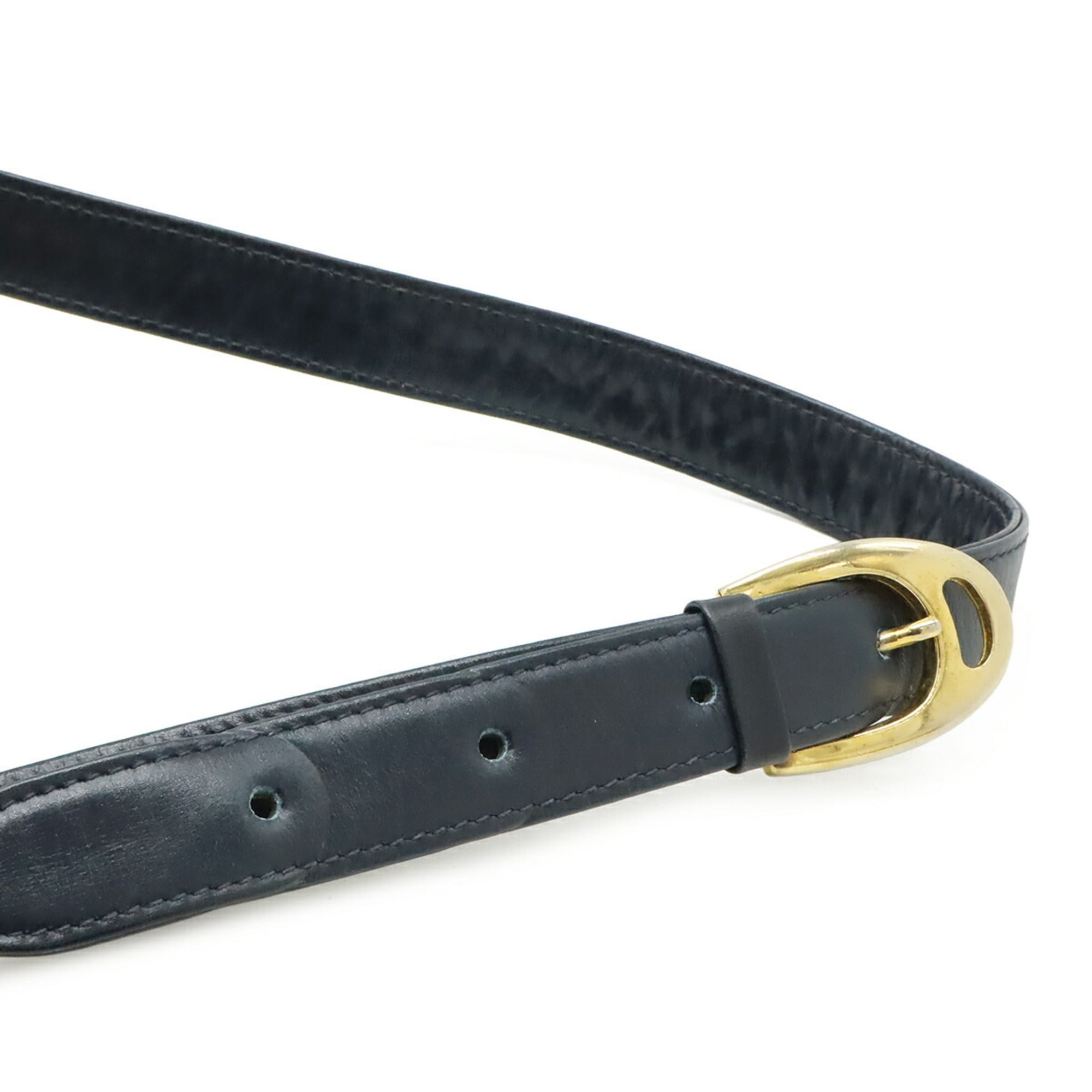 Celine Navy Canvas Leather Shoulder Bag (Pre-Owned)
