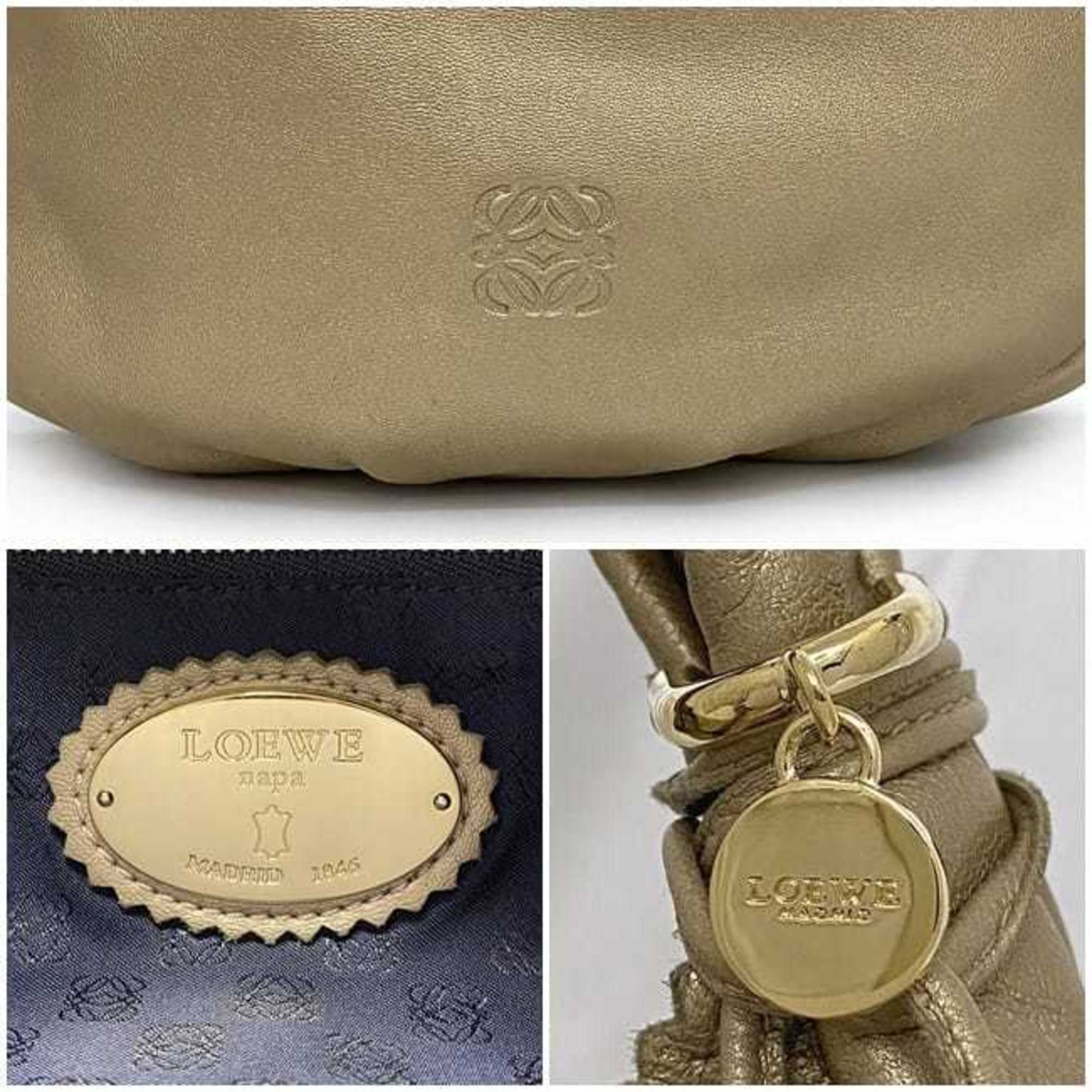 Loewe Gold Nappa Leather Shoulder Bag (Pre-Owned)