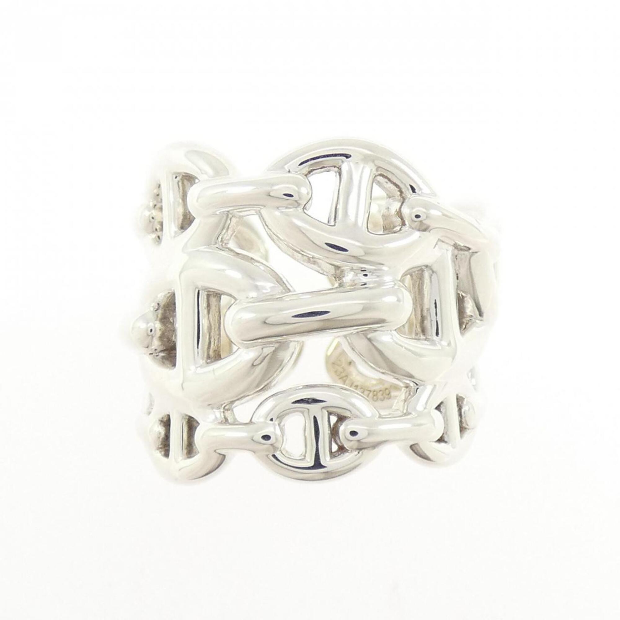 Hermes Silver 925 Band Ring (Pre-Owned)