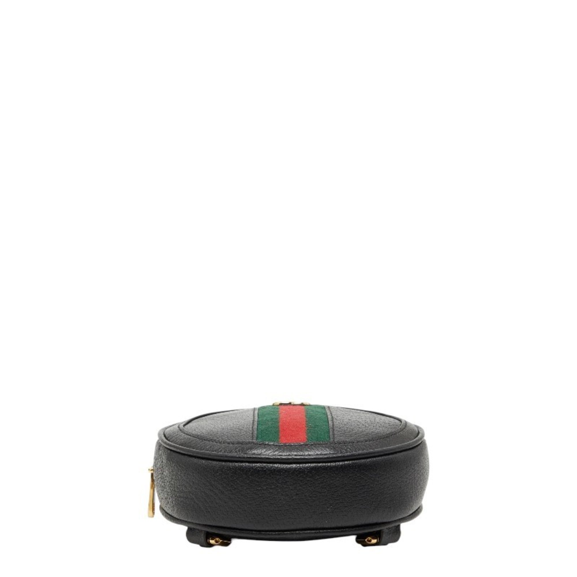 Gucci Black Multi-Color Leather Canvas Backpack (Pre-Owned)