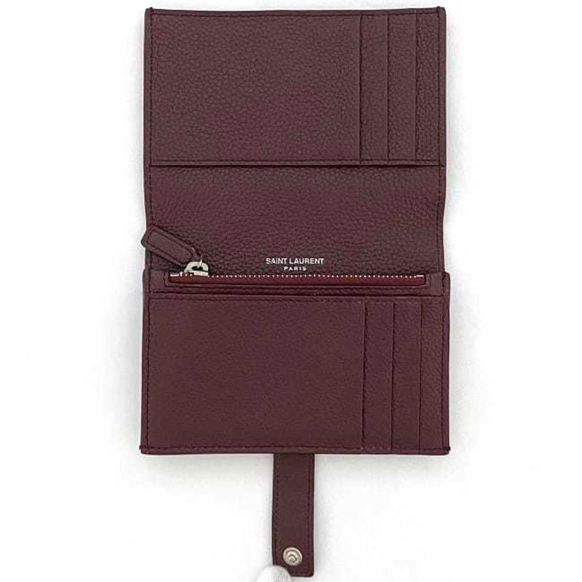 Saint Laurent Bordeaux Leather Wallet (Bi-Fold) (Pre-Owned)