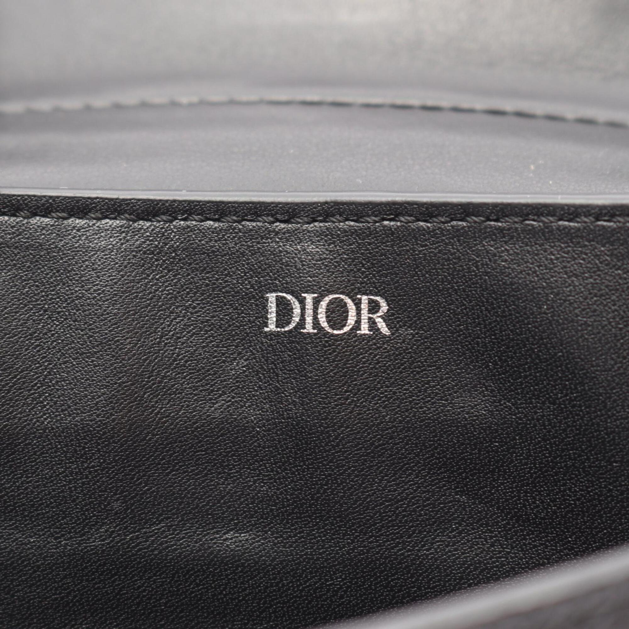 Christian Dior Black Leather Fanny Pack Handbag Saddle Bag (Pre-Owned)