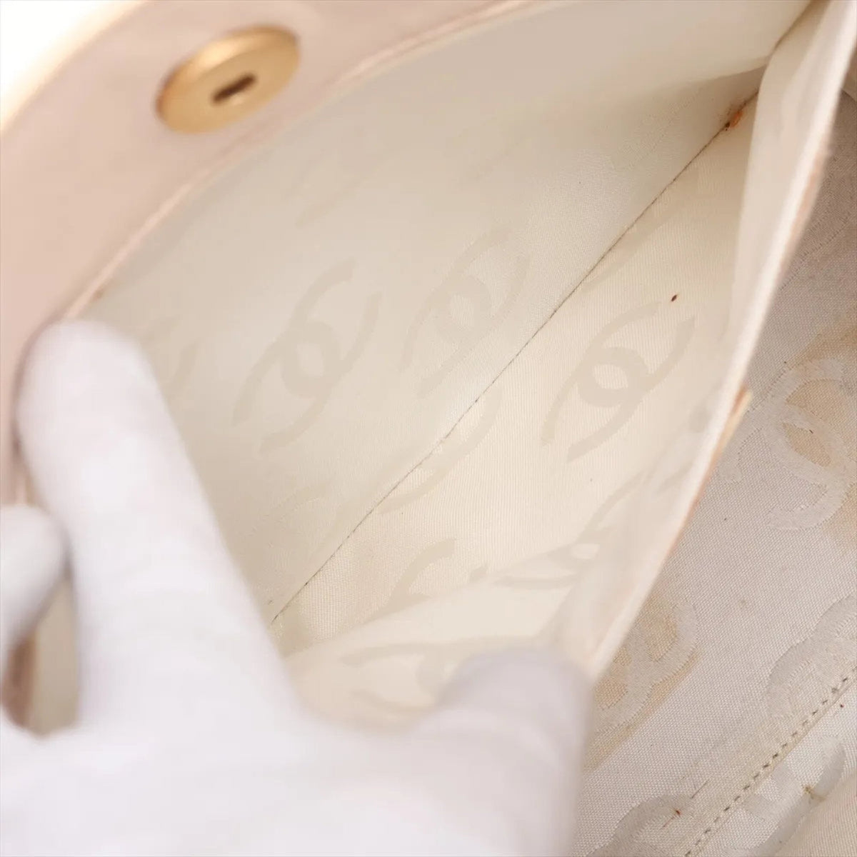 Chanel Beige Leather Shoulder Bag Tote Bag (Pre-Owned)