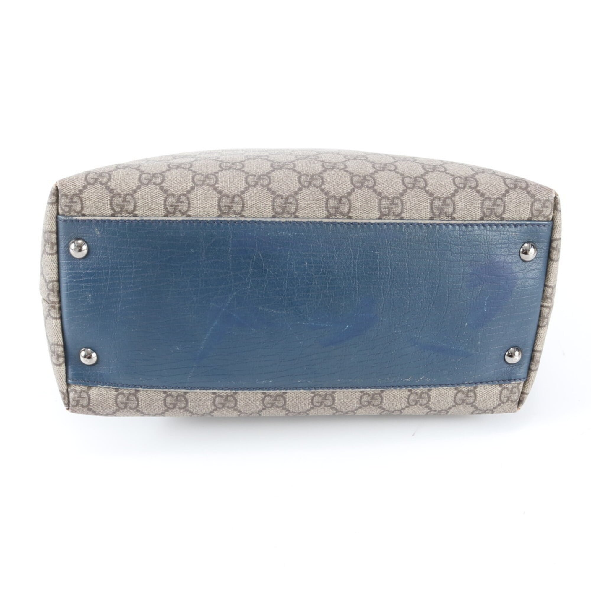 Gucci Beige Blue Leather Coated Canvas (Pre-Owned)