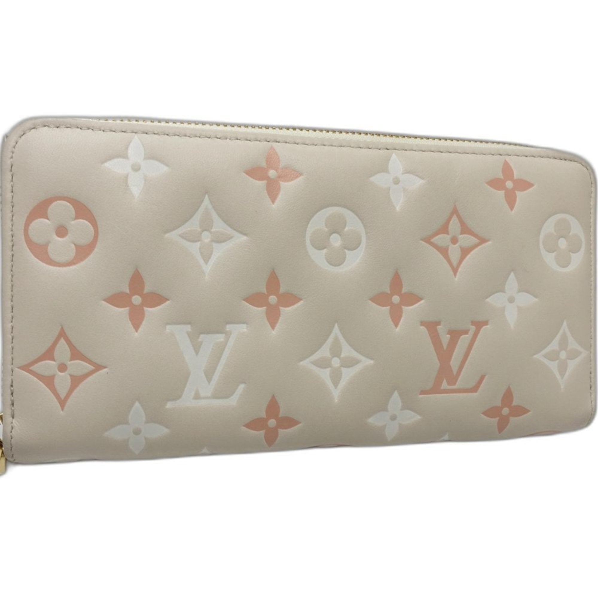 Louis Vuitton Cream Leather Long Wallet (Bi-Fold) (Pre-Owned)