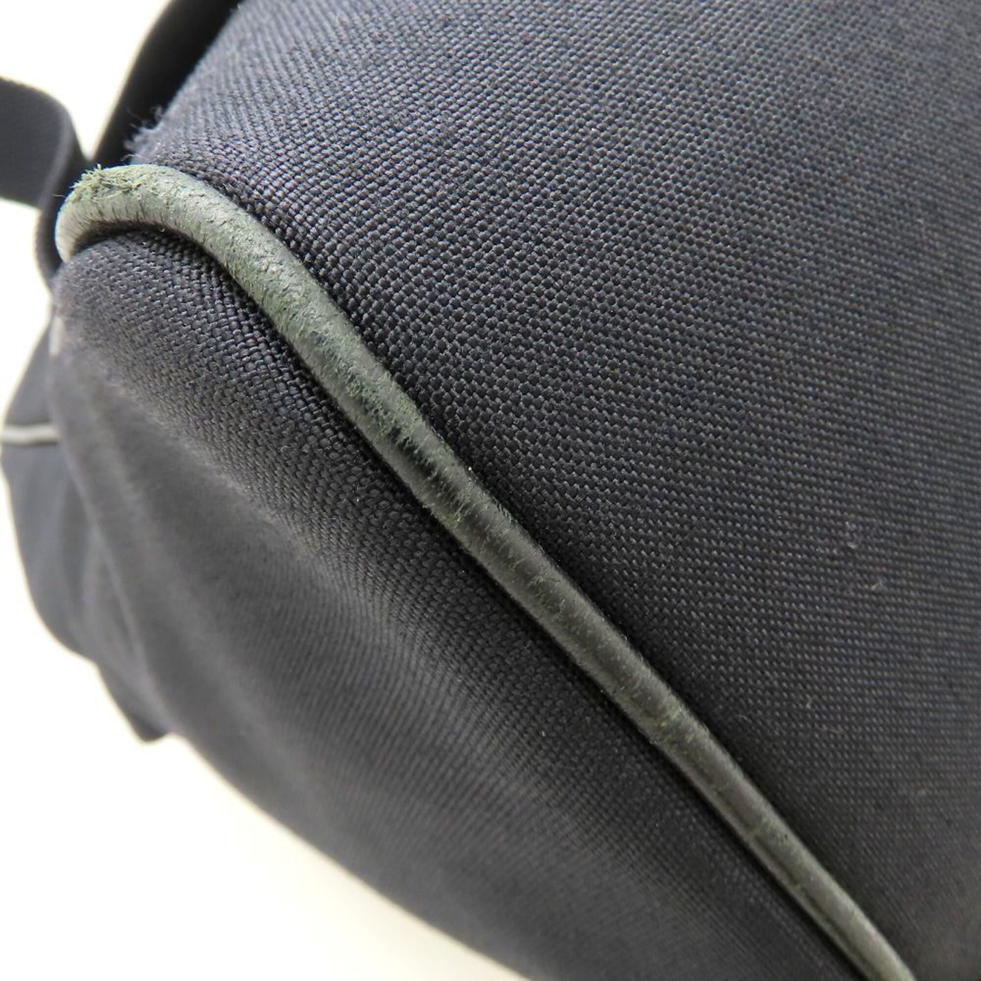 Yves Saint Laurent Black Canvas Leather Backpack (Pre-Owned)